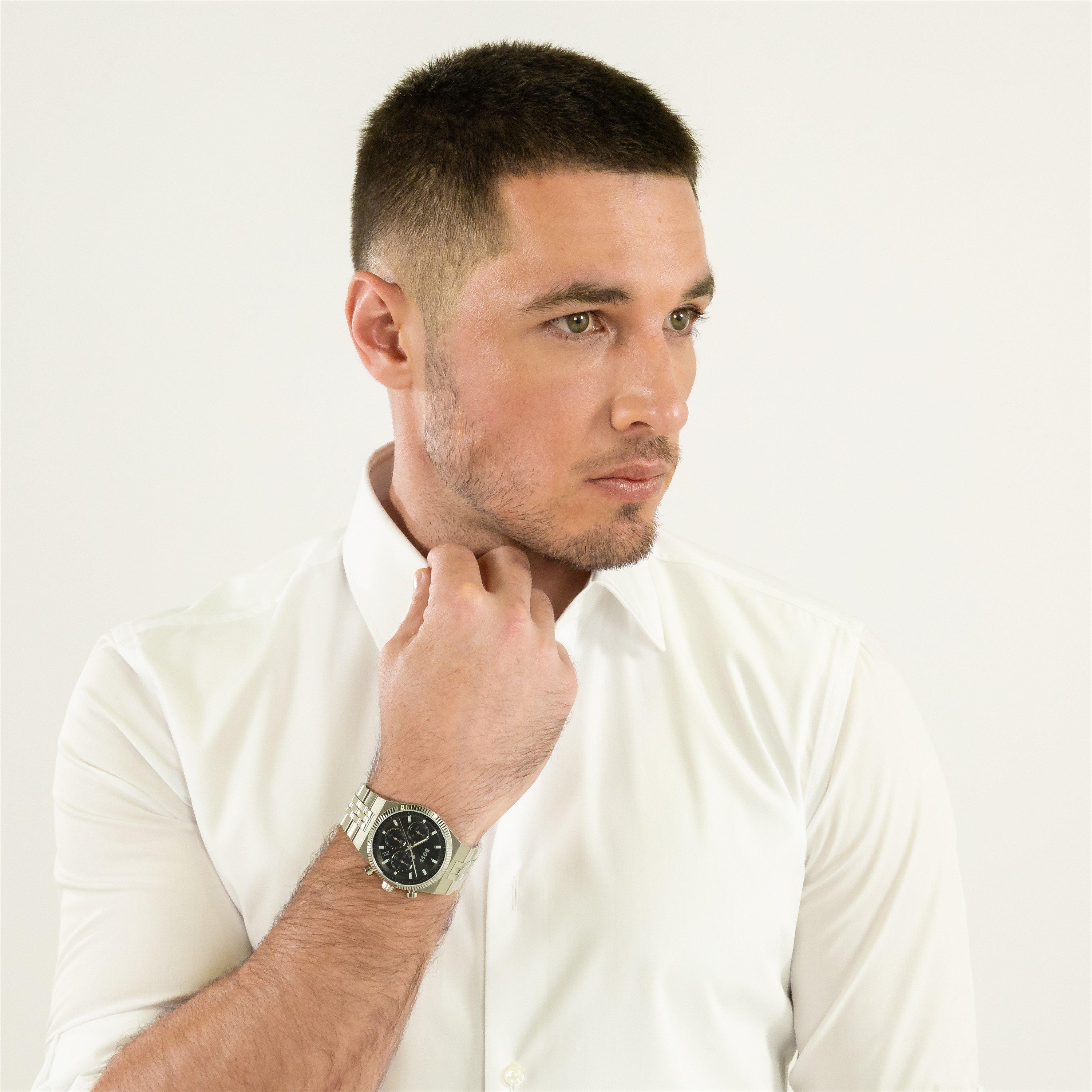 Black/Silver - Boss - Gents BOSS Candor Prime Chrono Watch - 5