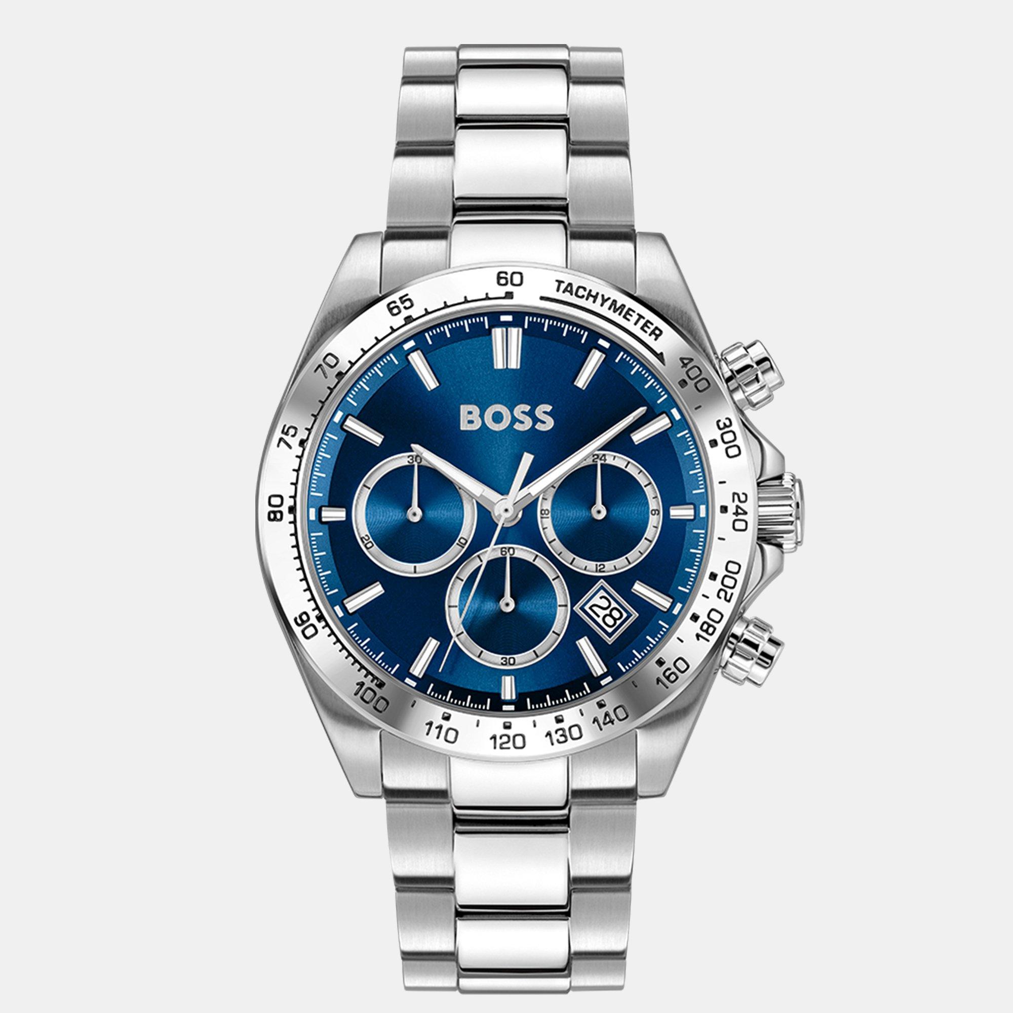 Blue/Silver - Boss - Gents BOSS Hero 2.0 Chrono Stainless Steel Watch - 1