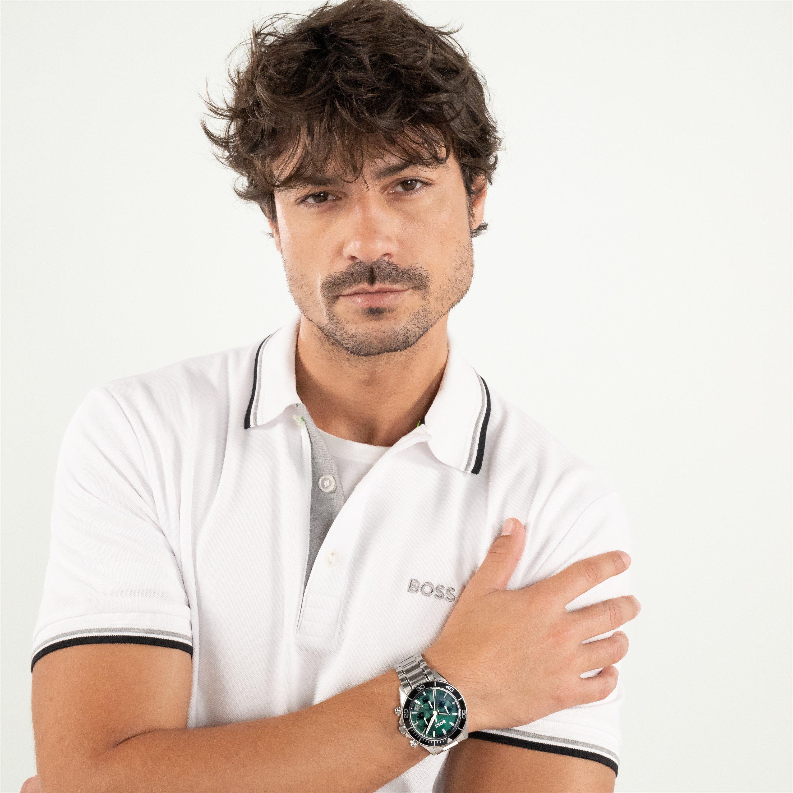 Blue/Silver - Boss - Gents BOSS Hero 2.0 Chrono Stainless Steel Watch - 5