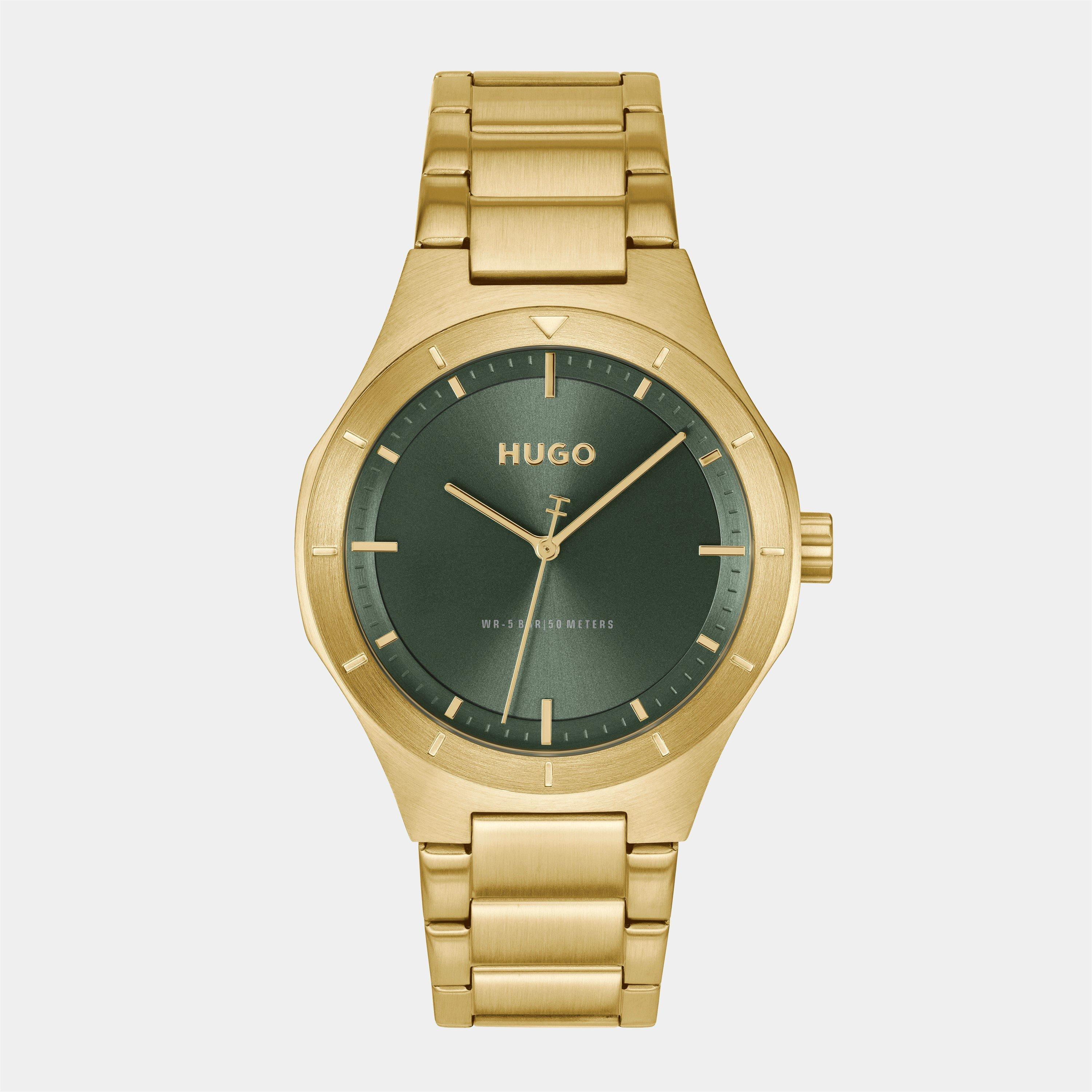 Hugo Gents HUGO #LIT Bracelet Watch - Green/Gold