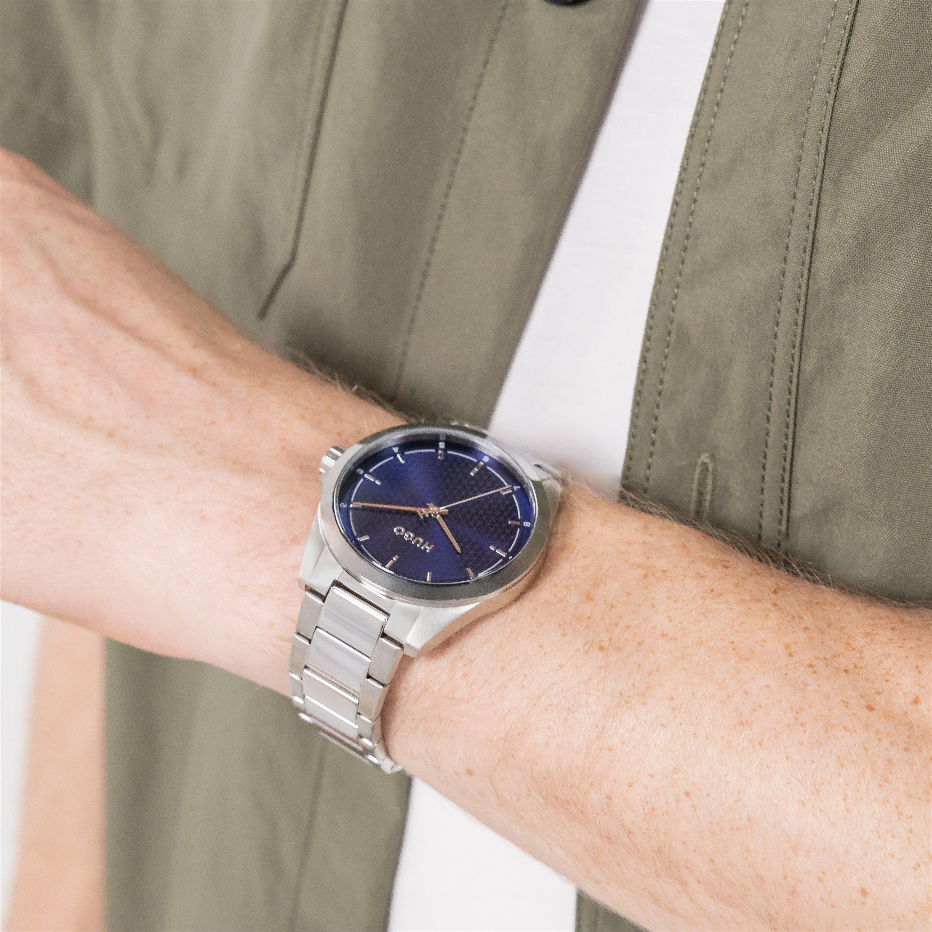 Blue/Silver - Hugo - Gents HUGO #SEAM Bracelet Watch - 4