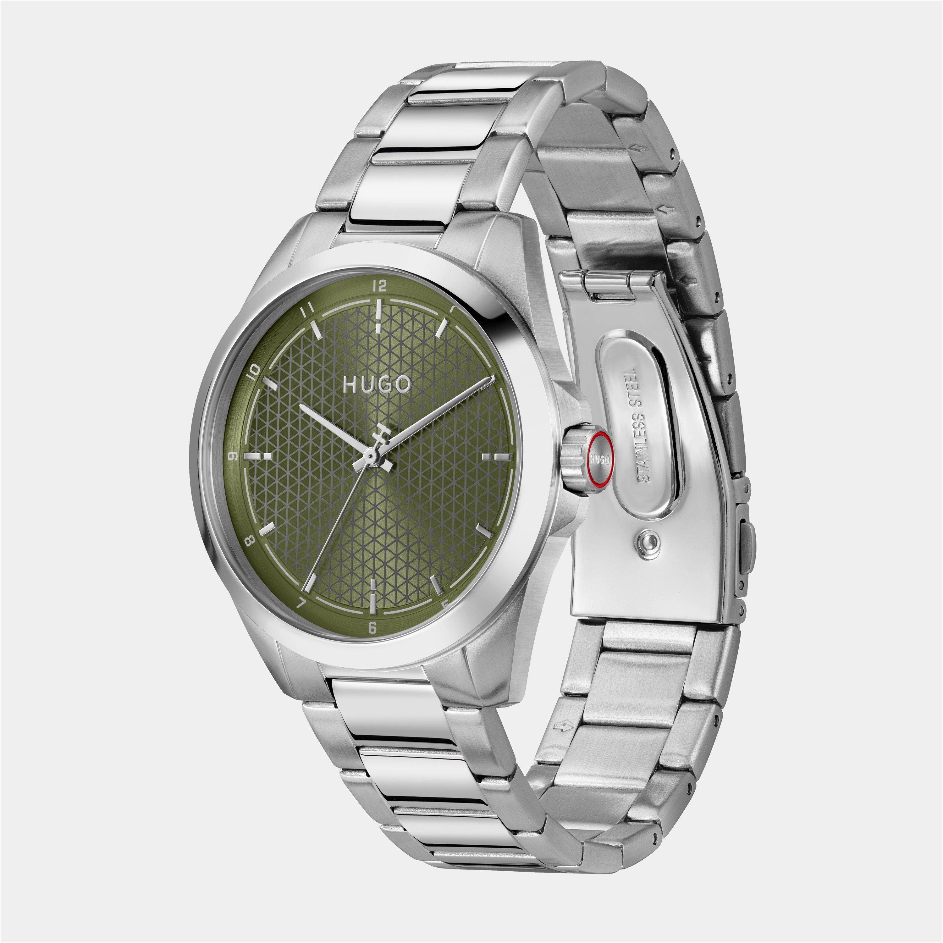 Green/Silver - Hugo - Gents HUGO #SEAM Bracelet Watch - 3