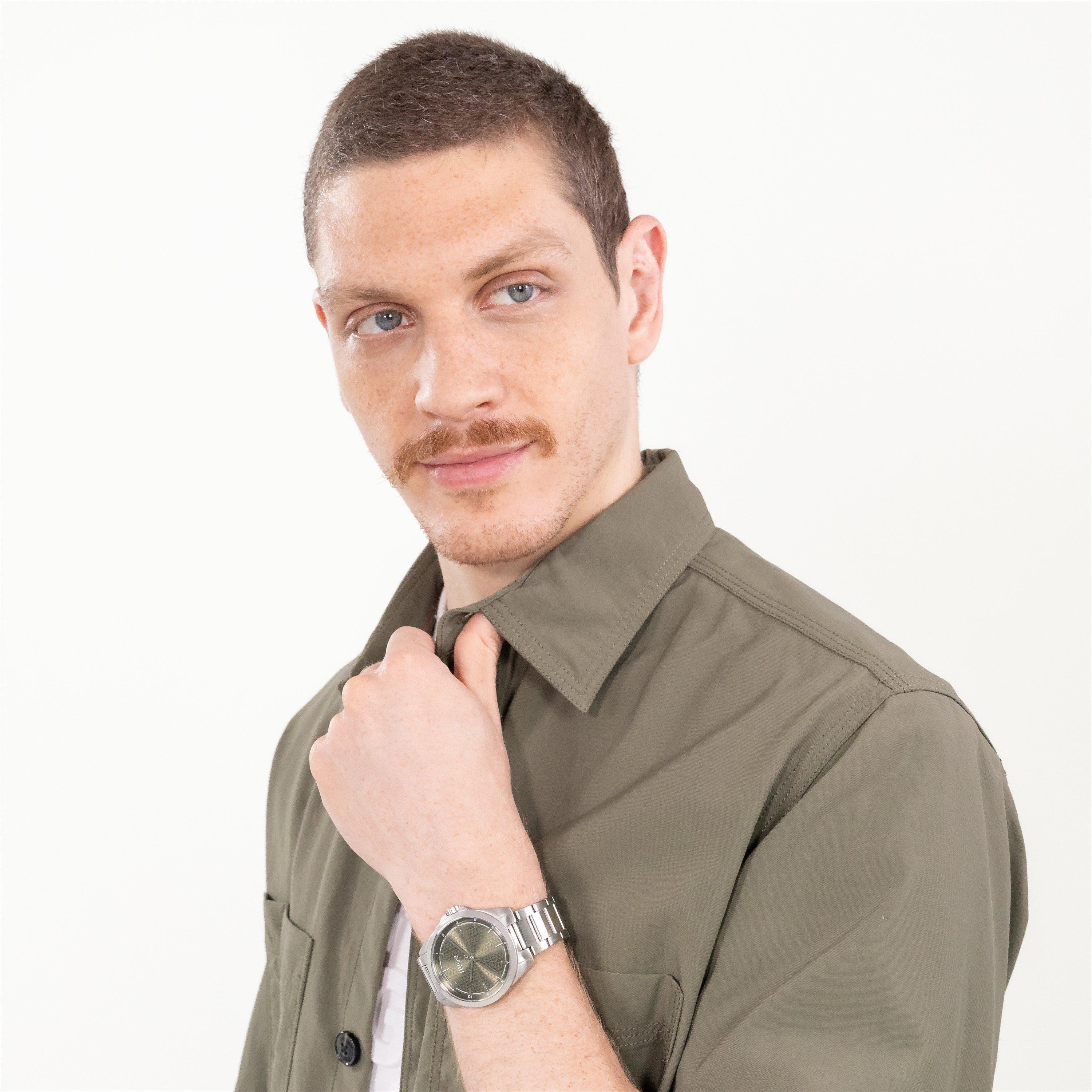 Green/Silver - Hugo - Gents HUGO #SEAM Bracelet Watch - 4