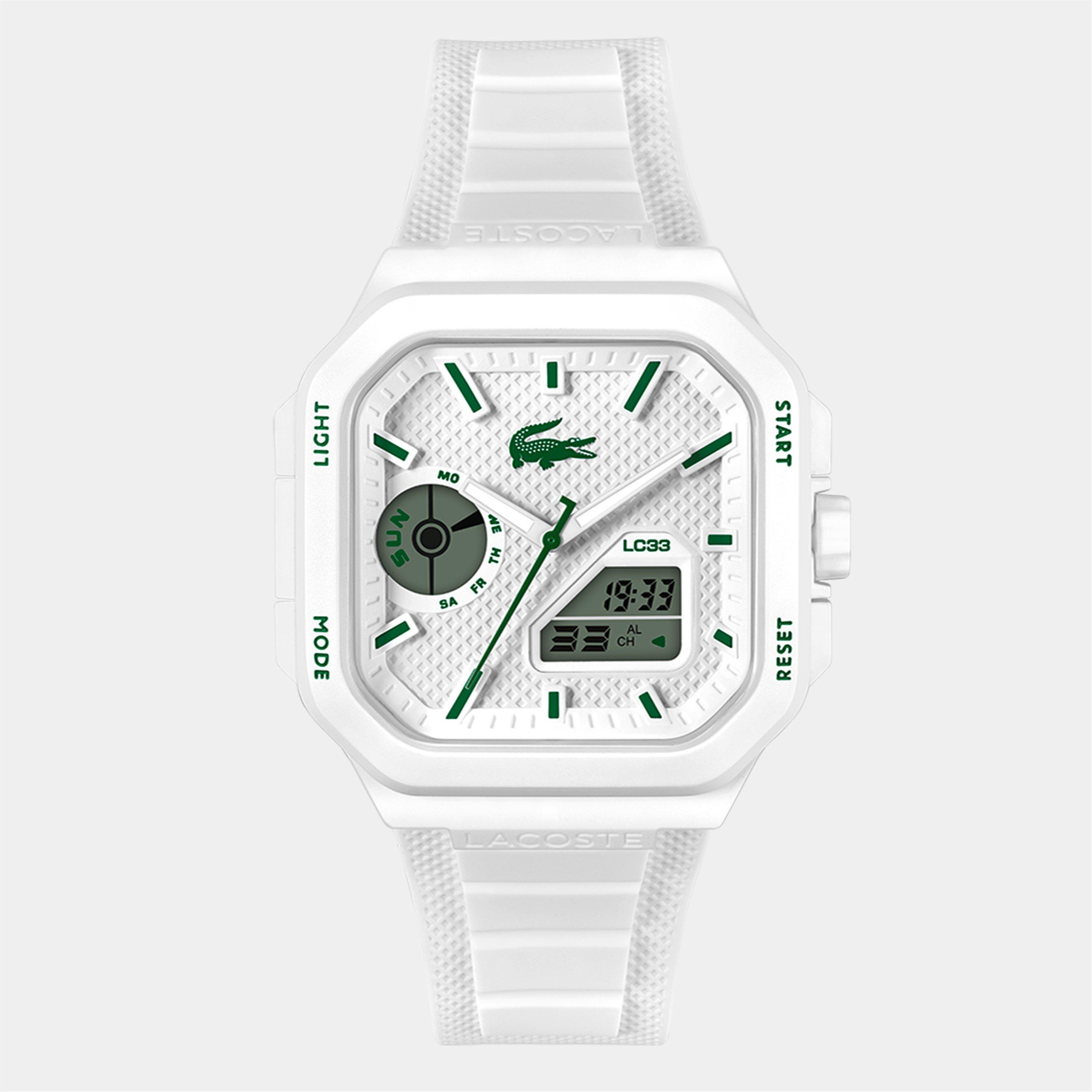 Lacoste Men's Lc33 Silicone Analog-Digital Watch - White