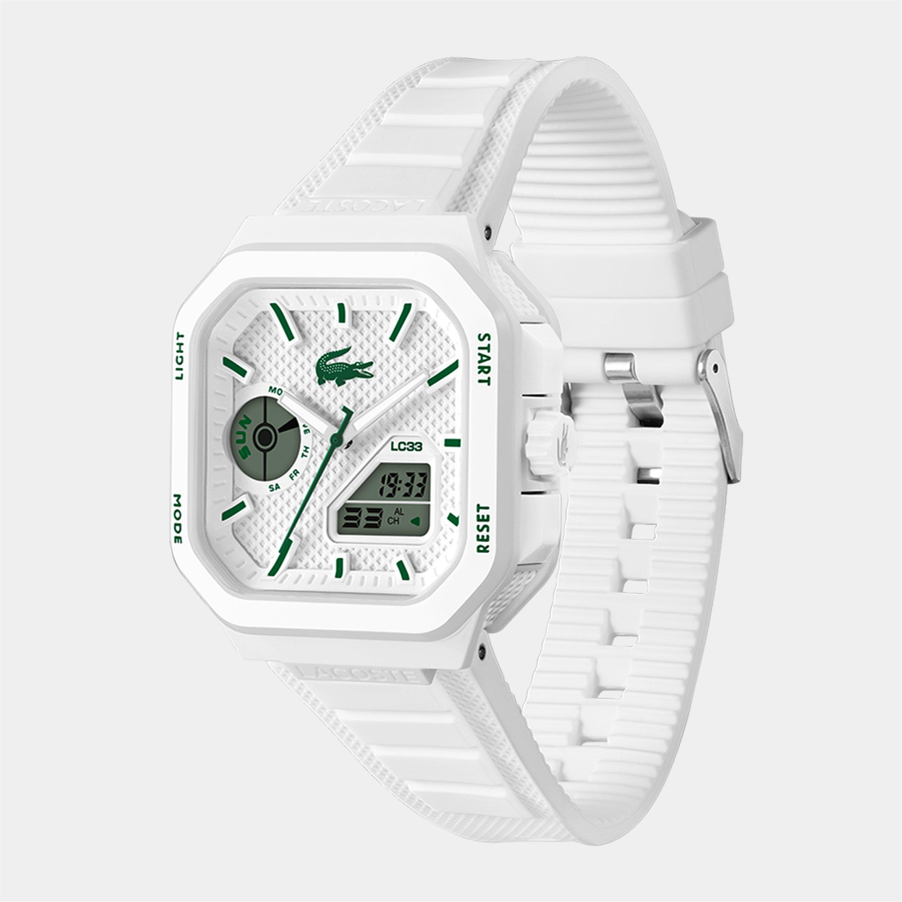 White - Lacoste - Lacoste Mens LC33 Silicone Analog-Digital Watch - 3
