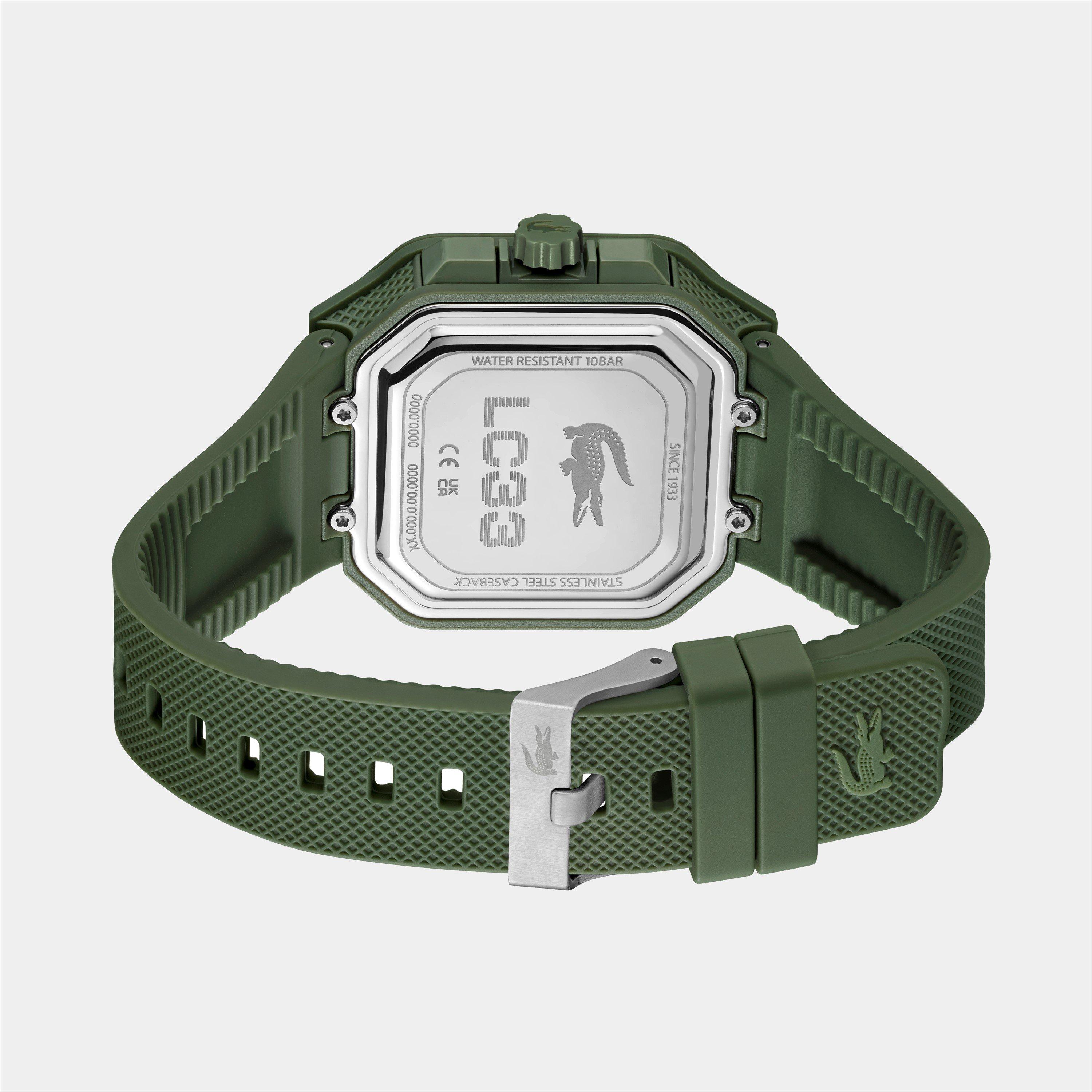 Khaki - Lacoste - Lacoste Mens LC33 Silicone Analog-Digital Watch - 3