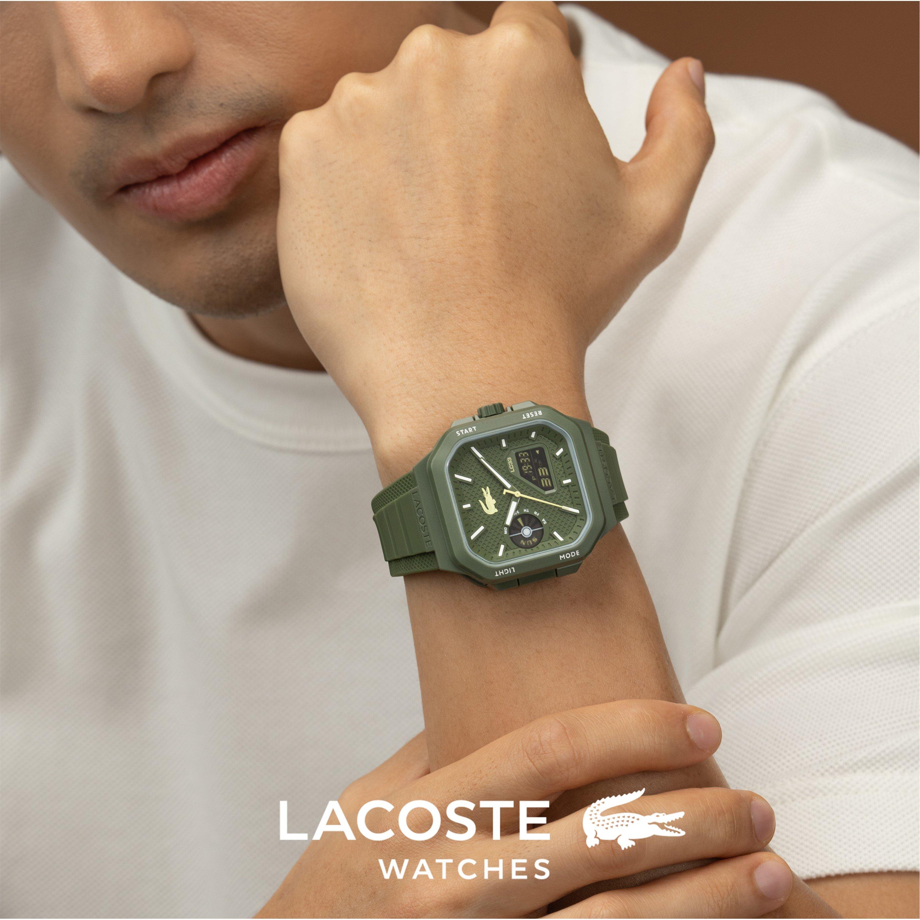 Khaki - Lacoste - Lacoste Mens LC33 Silicone Analog-Digital Watch - 4