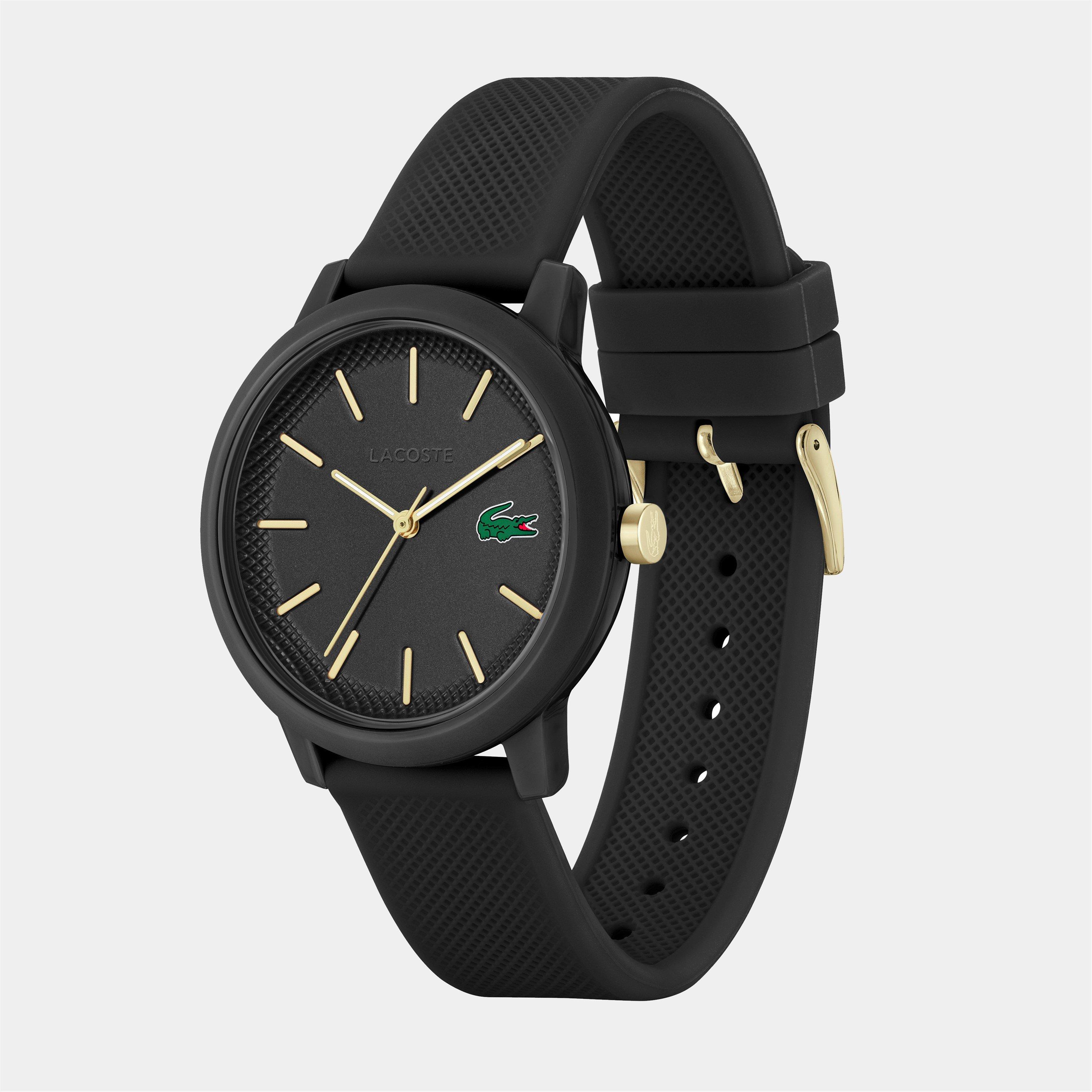Black - Lacoste - Lacoste.12.12 Men’s Black Silicone Strap Watch - 2