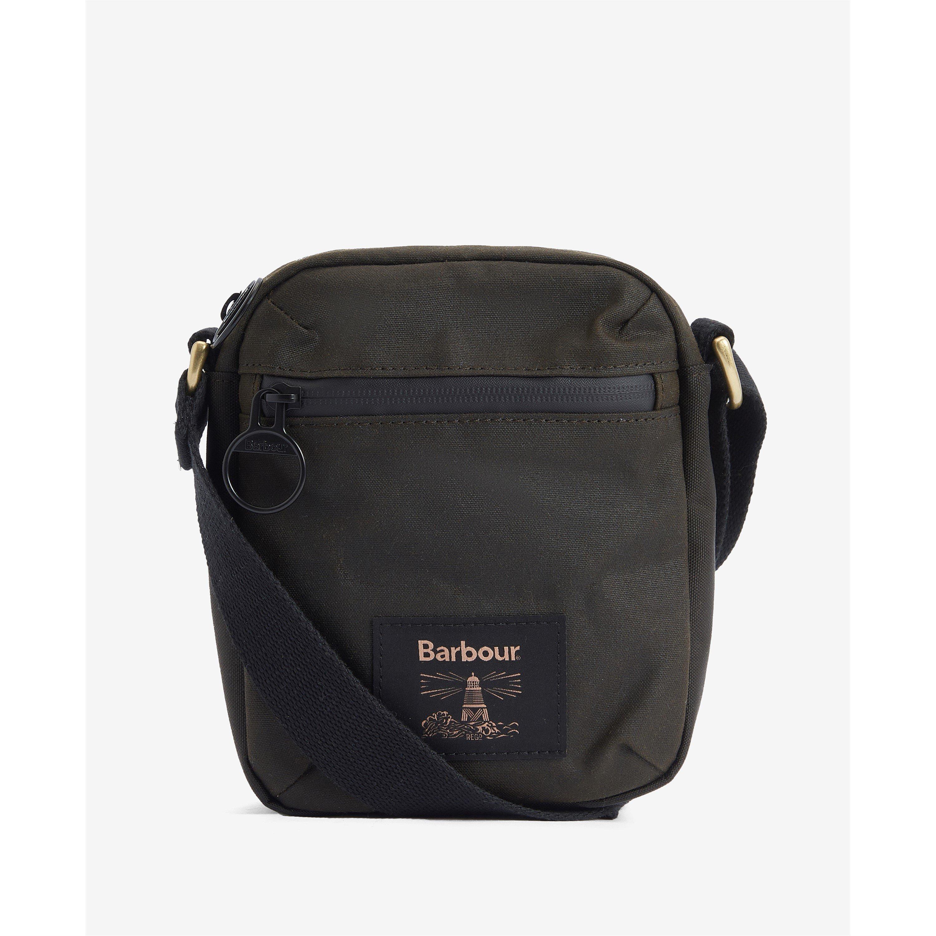 Olive/Beacon - Barbour - Field Waxed Crossbody Bag - 1