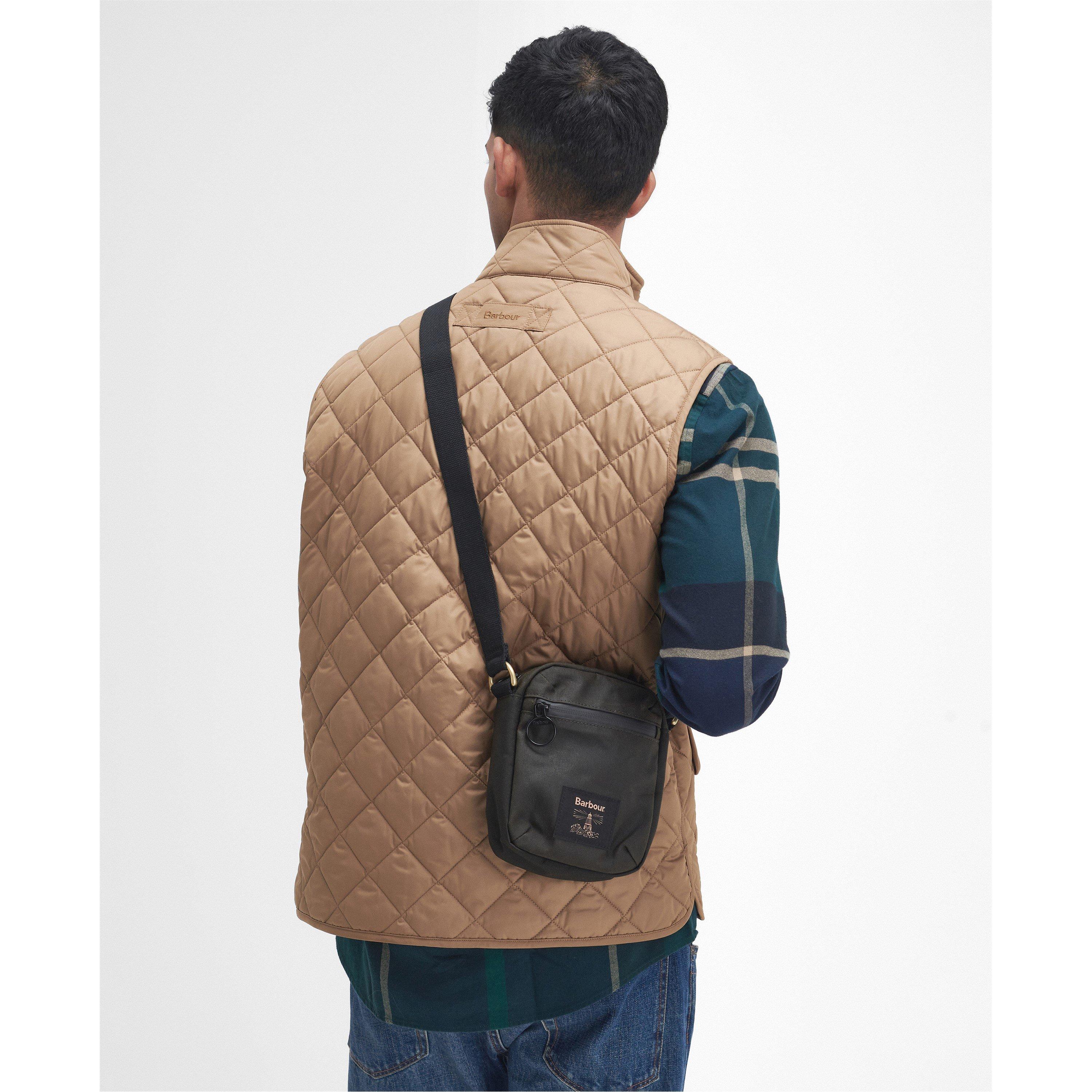 Olive/Beacon - Barbour - Field Waxed Crossbody Bag - 3