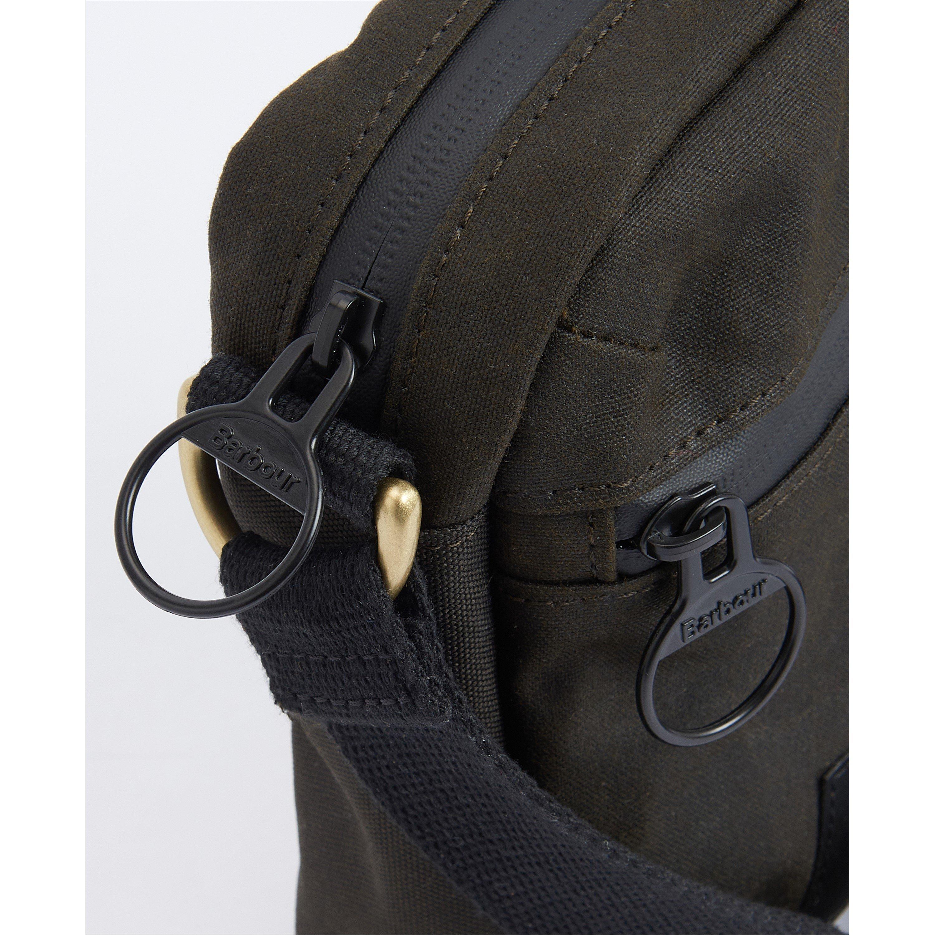 Olive/Beacon - Barbour - Field Waxed Crossbody Bag - 5
