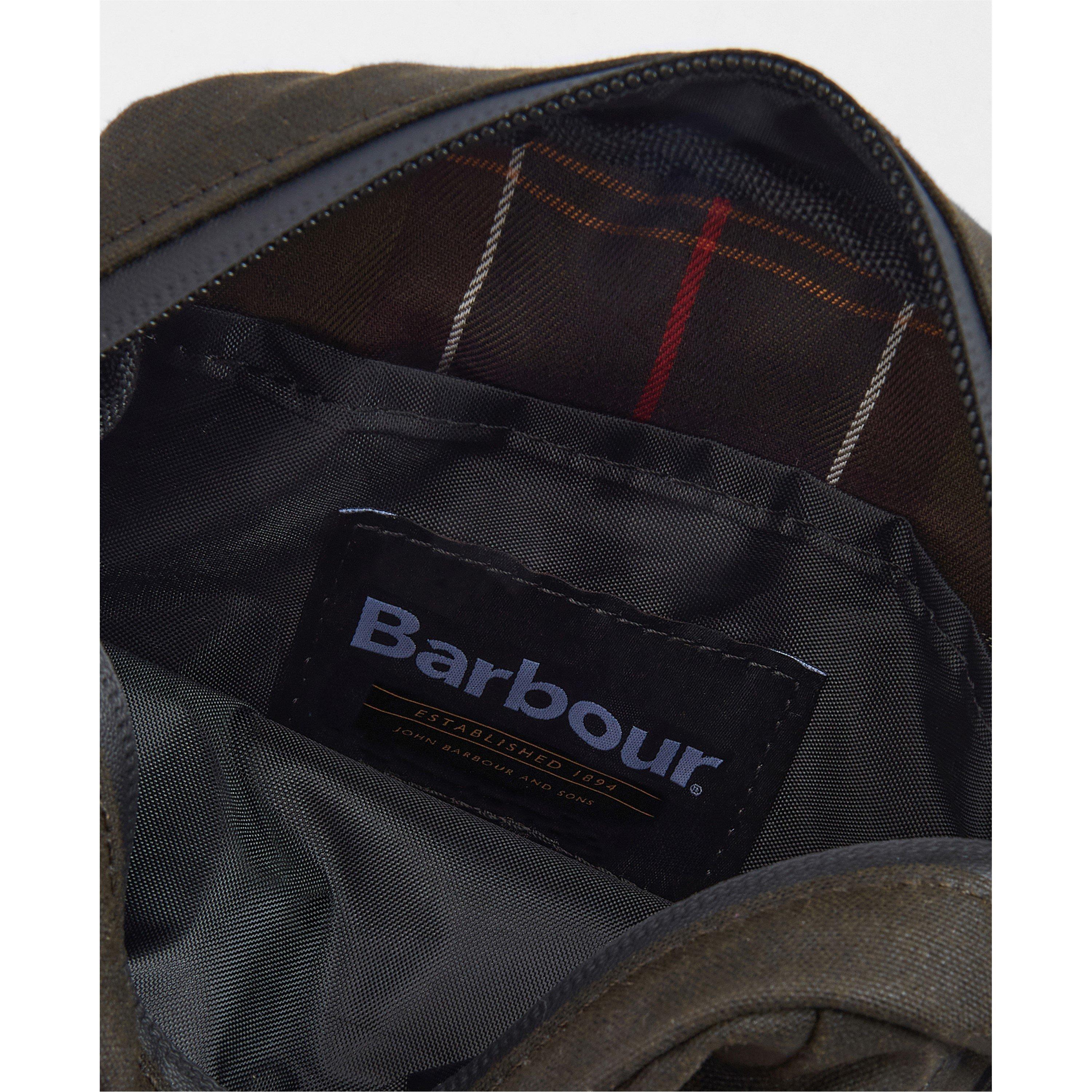 Olive/Beacon - Barbour - Field Waxed Crossbody Bag - 6