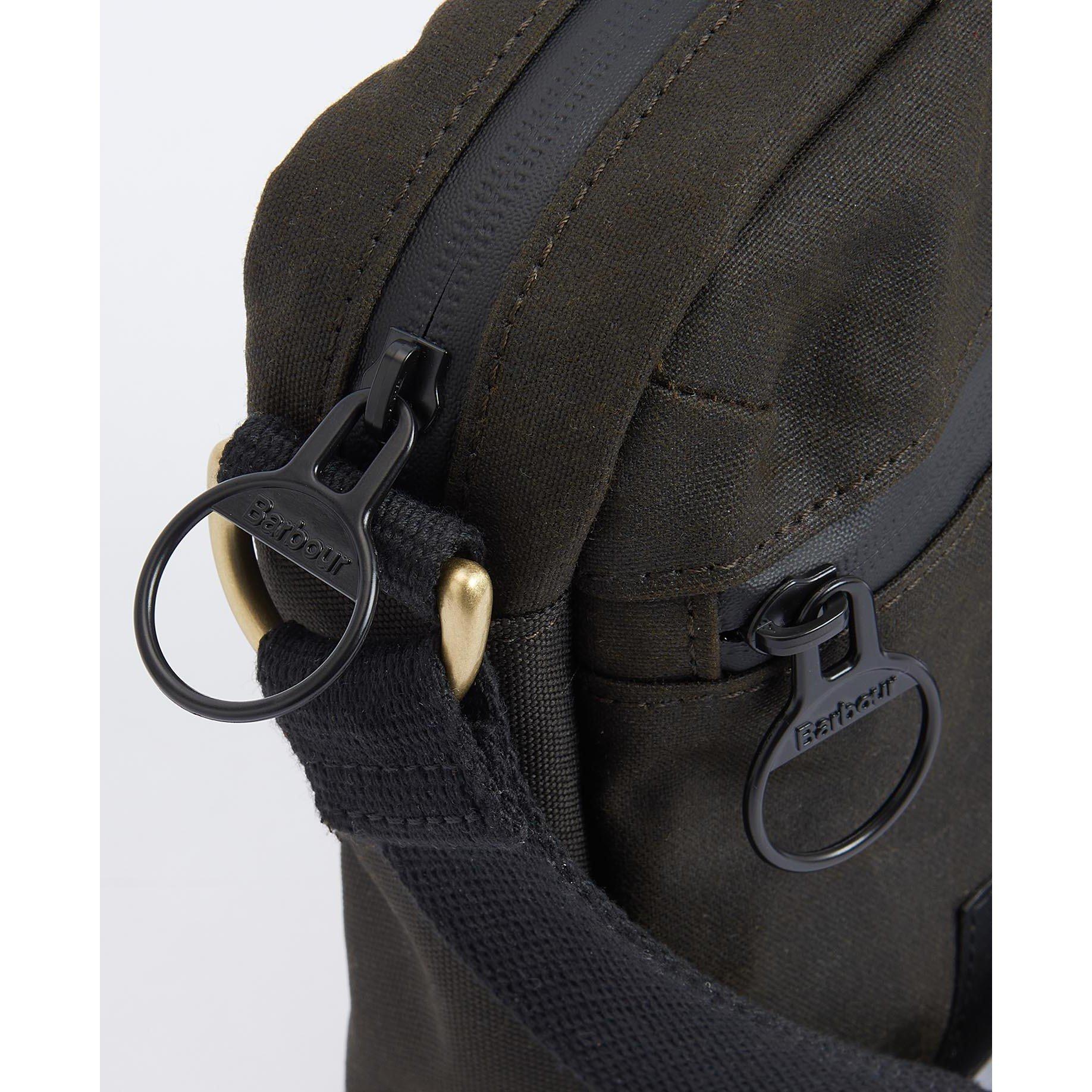 Olive/Black - Barbour - Field Waxed Crossbody Bag - 4