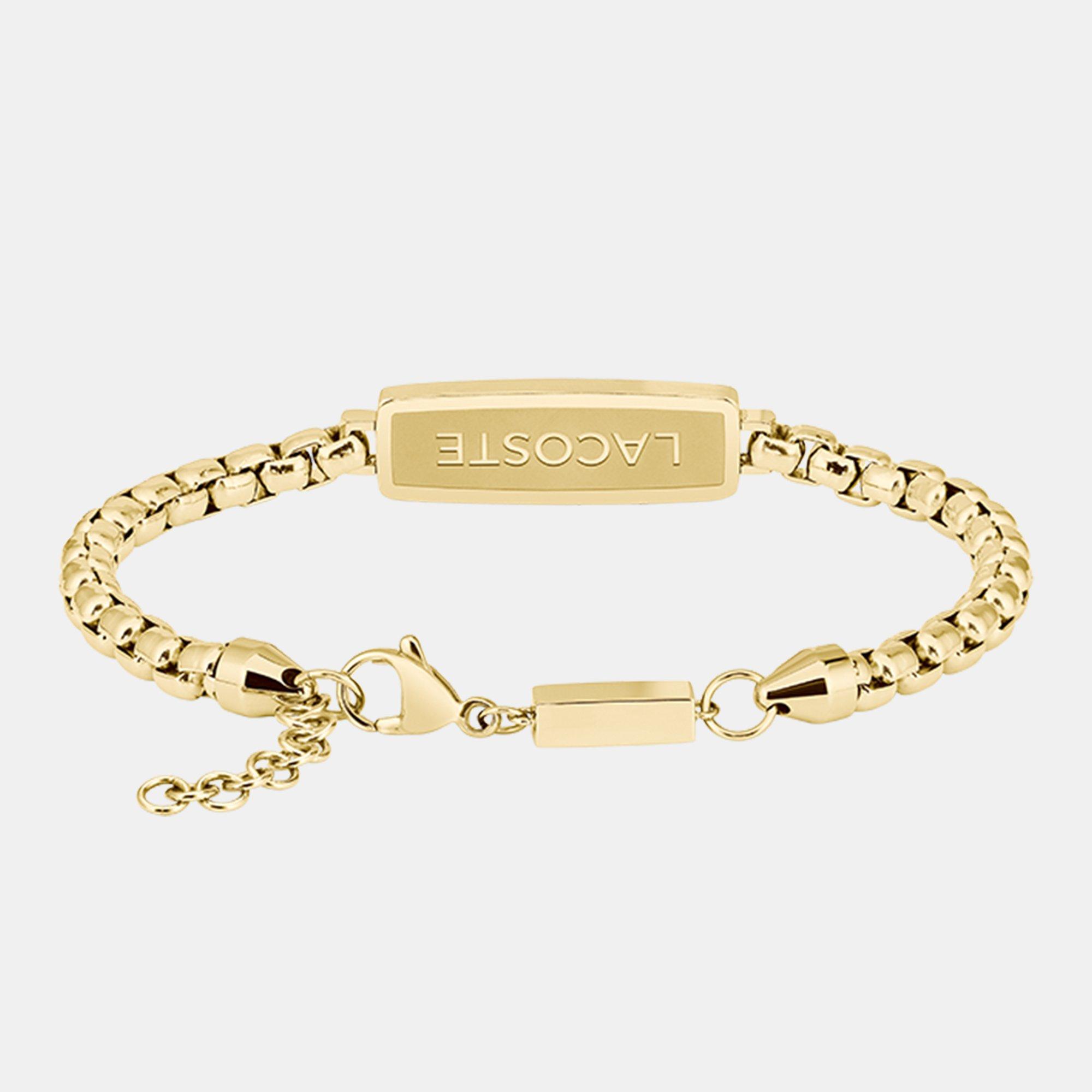Gold - Lacoste - Lacoste Mens District Gold IP Reversible Pendant Bracelet - 2