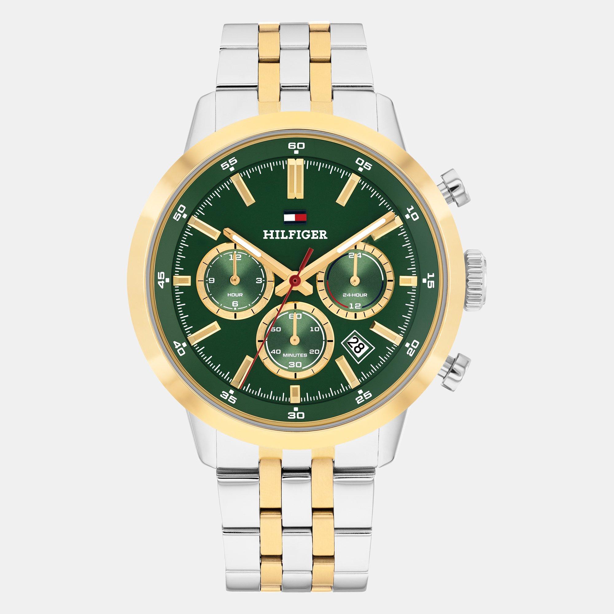 Tommy Hilfiger Men's Watch - Green/Gold