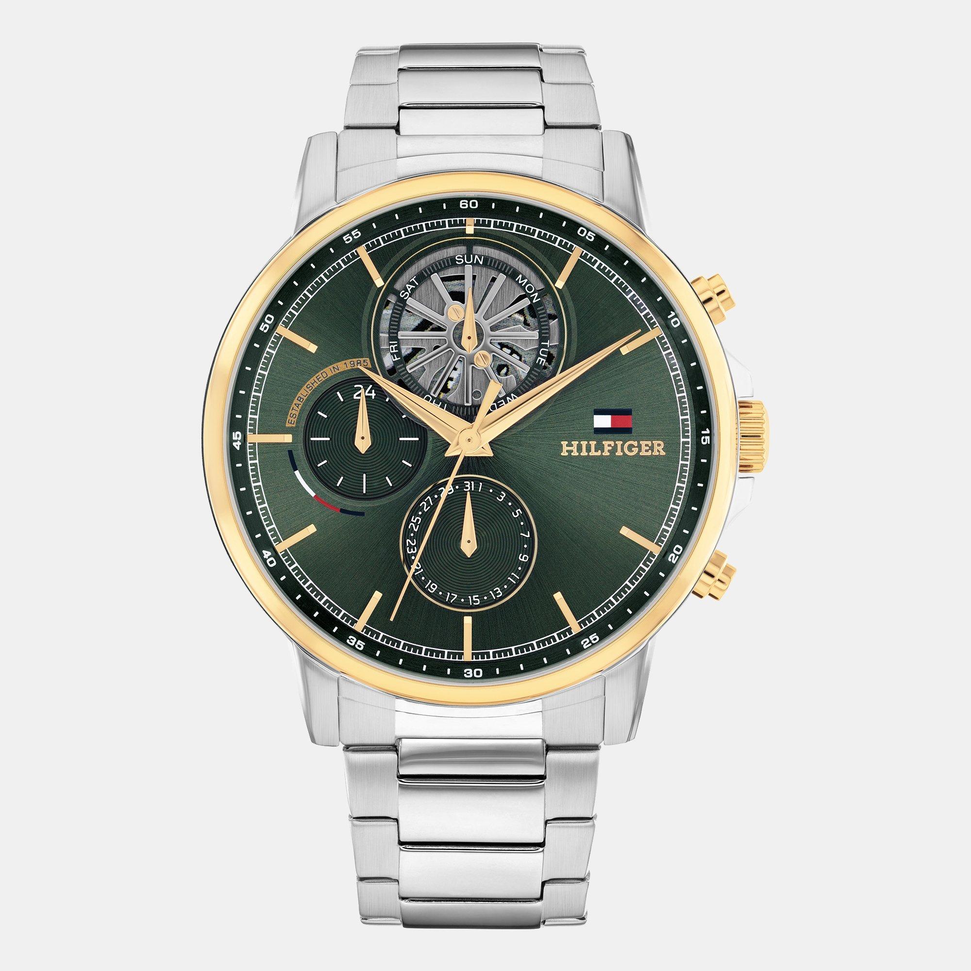 Green/Gold - Tommy Hilfiger - Tommy Hilfiger Mens Stainless Steel Bracelet Watch - 1