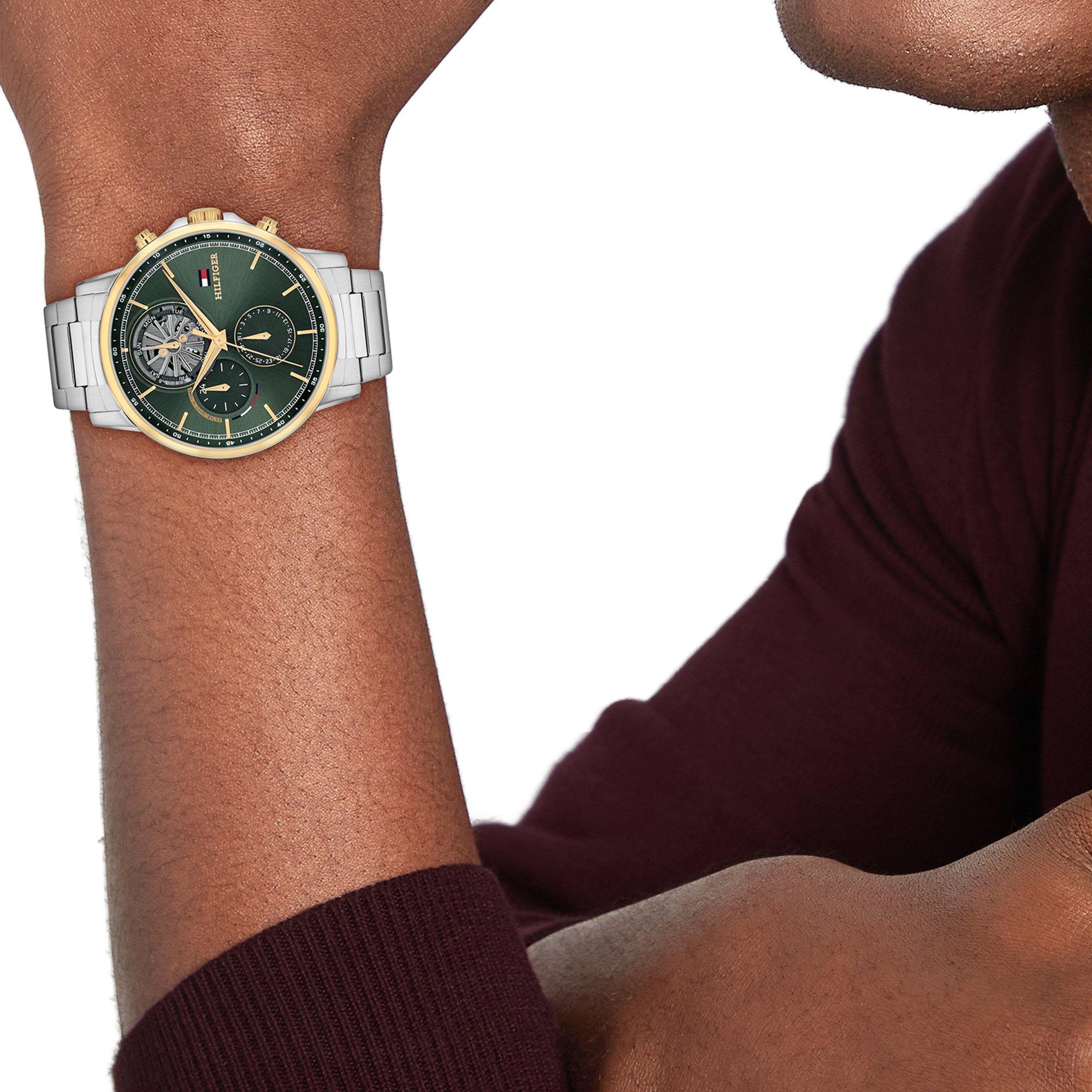 Green/Gold - Tommy Hilfiger - Tommy Hilfiger Mens Stainless Steel Bracelet Watch - 4