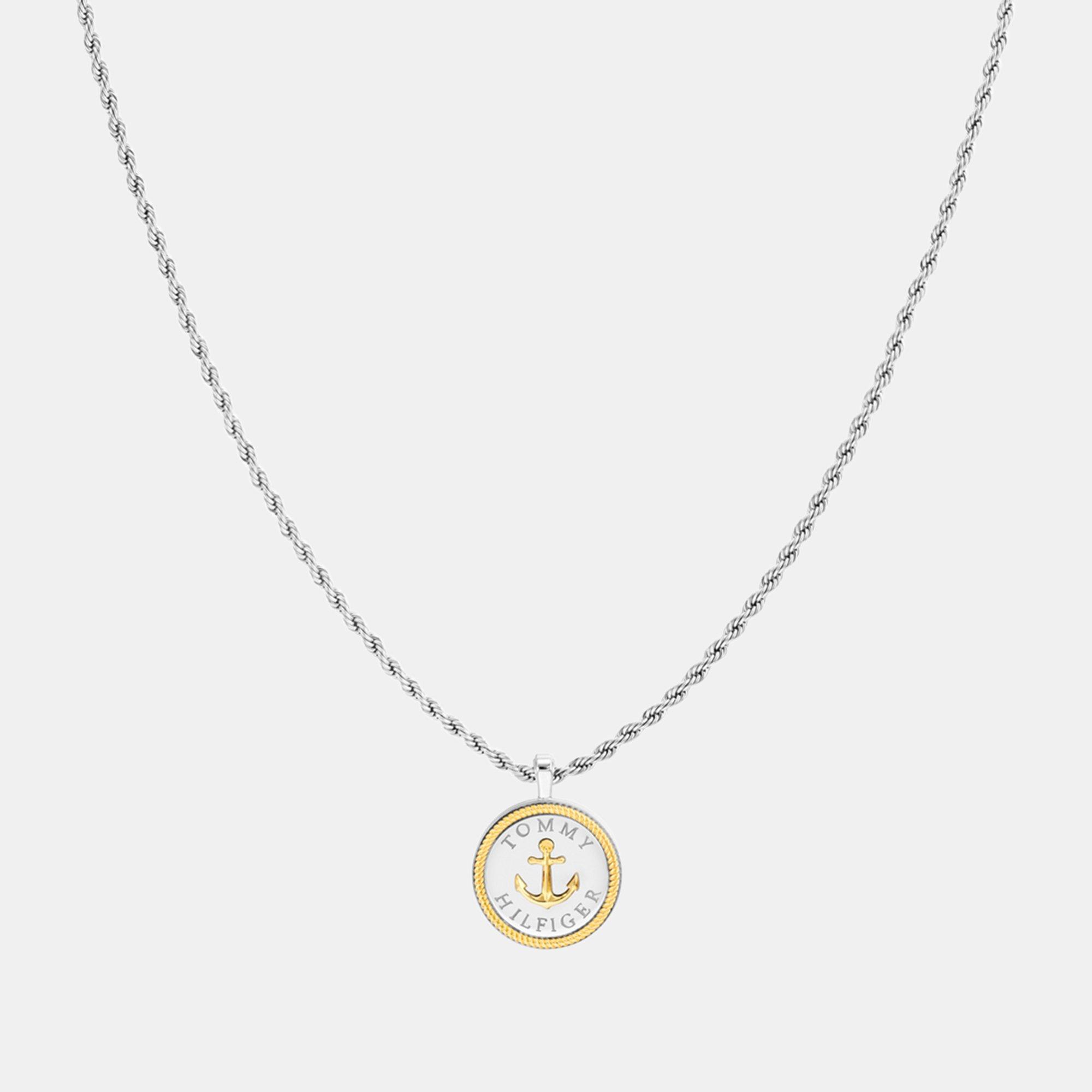 Silver - Tommy Hilfiger - Tommy Hilfiger Men’s Nautical Stainless Steel Necklace - 1