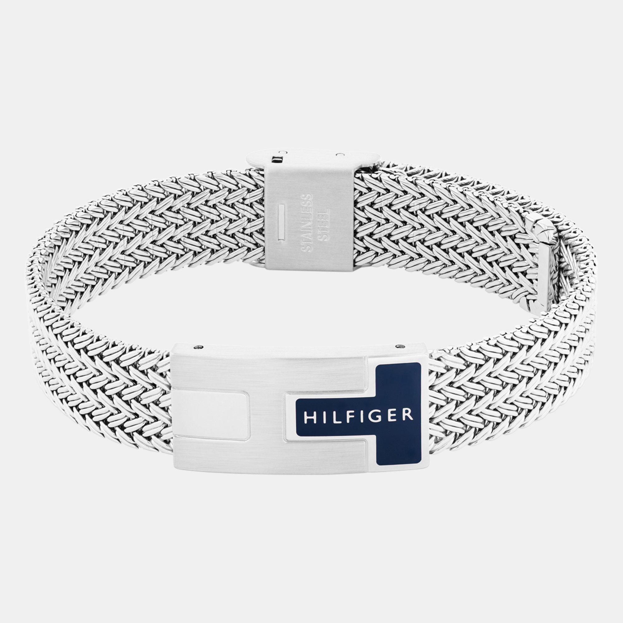 Silver - Tommy Hilfiger - Tommy Hilfiger Men’s Nautical  Stainless Steel Mesh Bracelet - 1