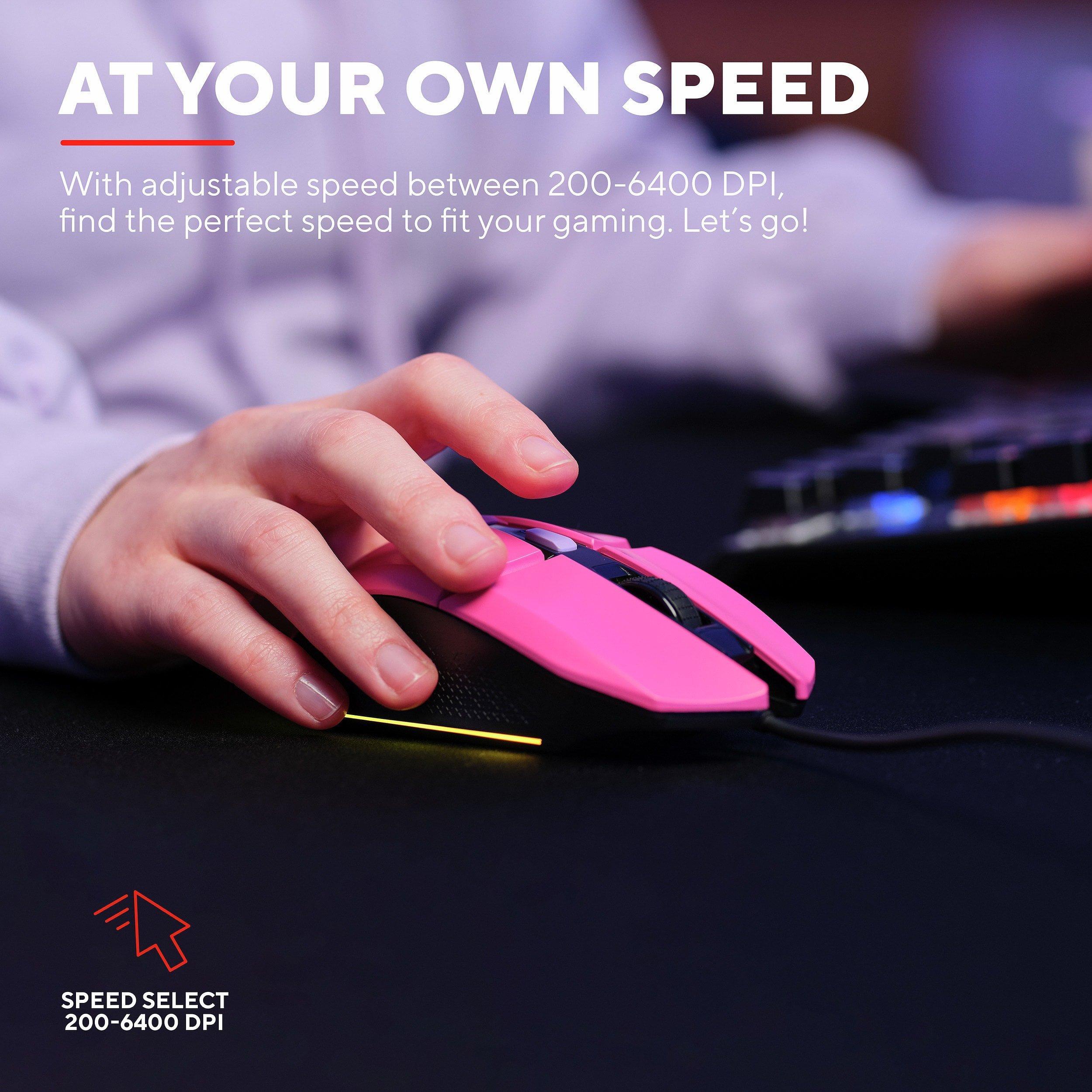 Pink - Trust - Trust GXT 109P Felox Gaming Mouse - Pink - 3