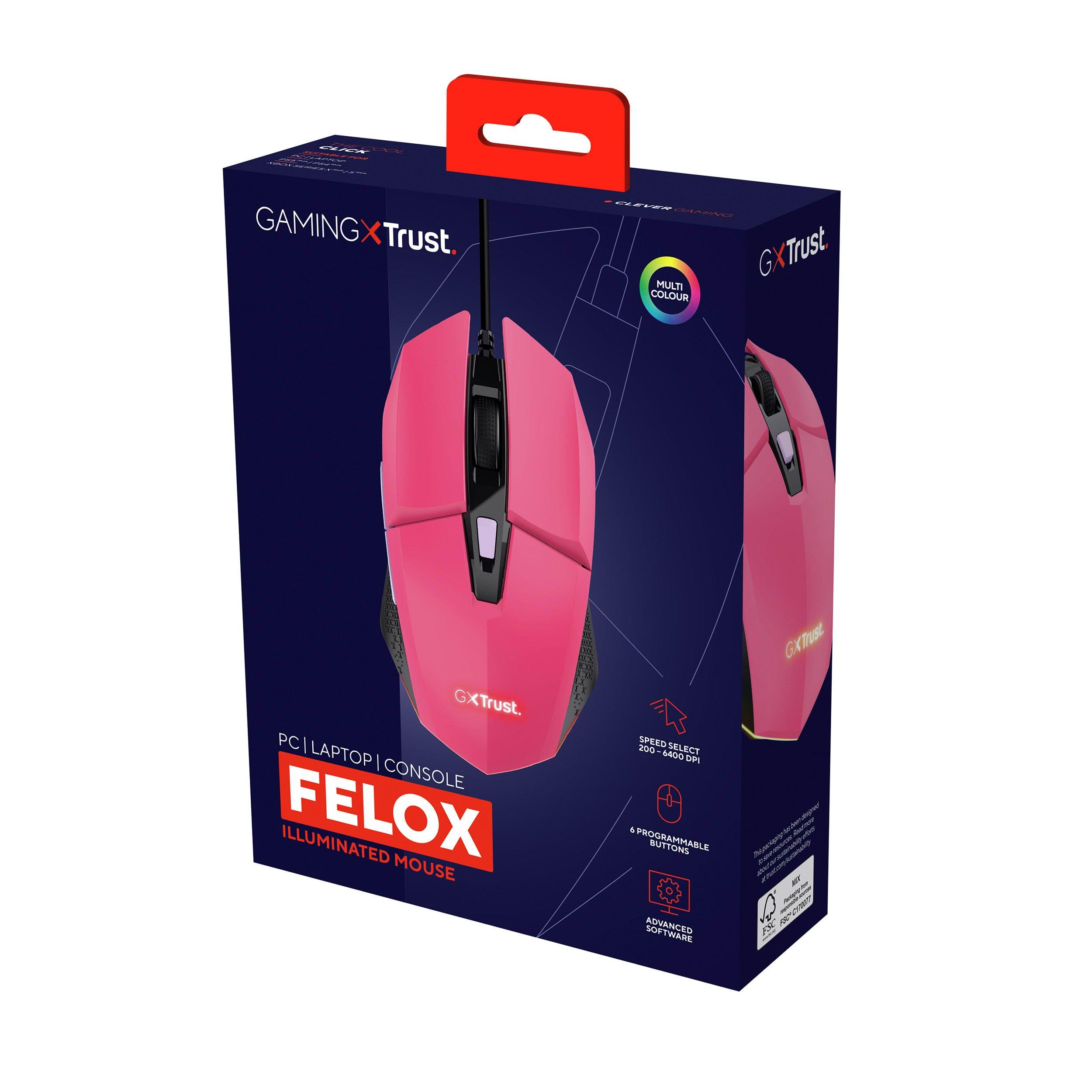 Pink - Trust - Trust GXT 109P Felox Gaming Mouse - Pink - 5