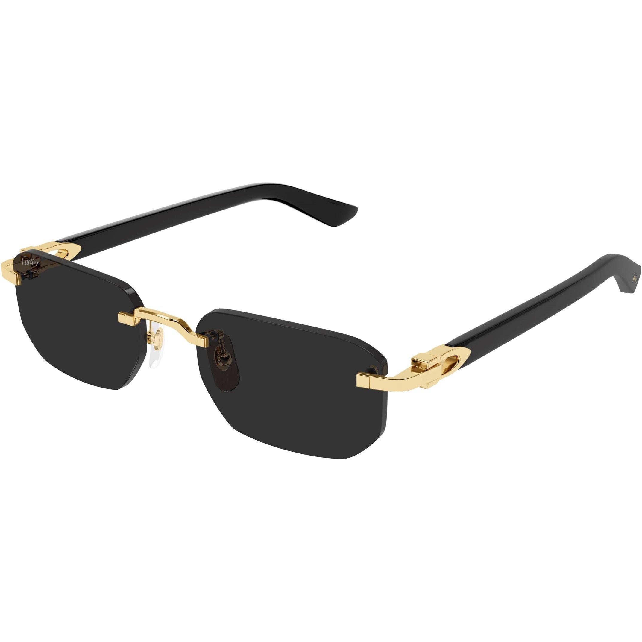 Gold/Black - Cartier - Cartier CT0622S Mens Rectangular Sunglasses