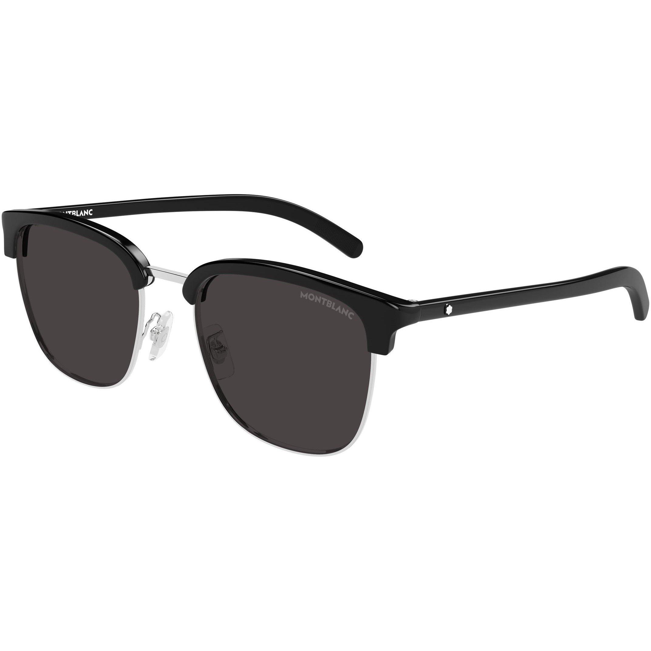 Silver/Black - Montblanc - Mens Half Rim Sunglasses