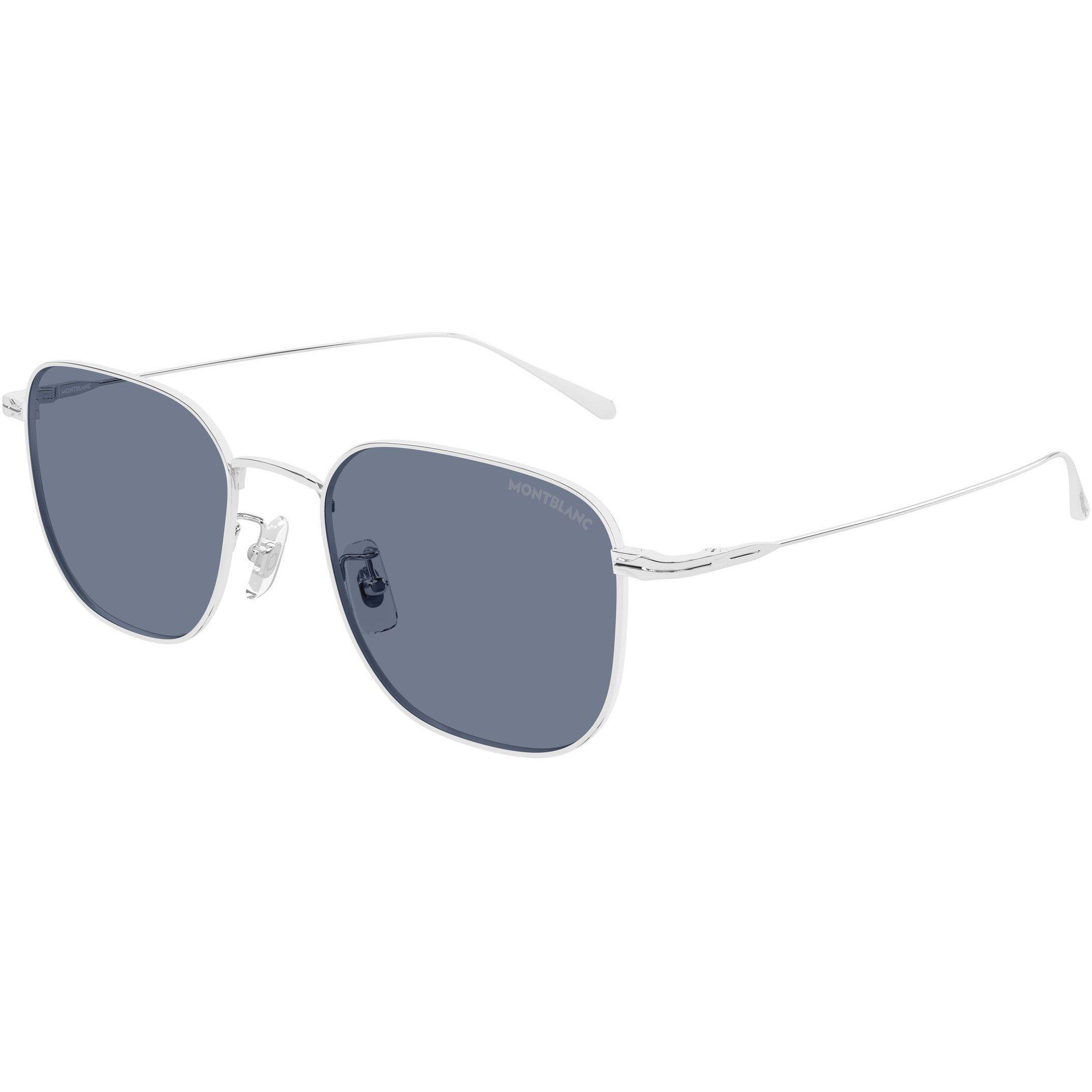 Silver/Grey - Montblanc - Men's MB0477SA Rectangle Sunglasses