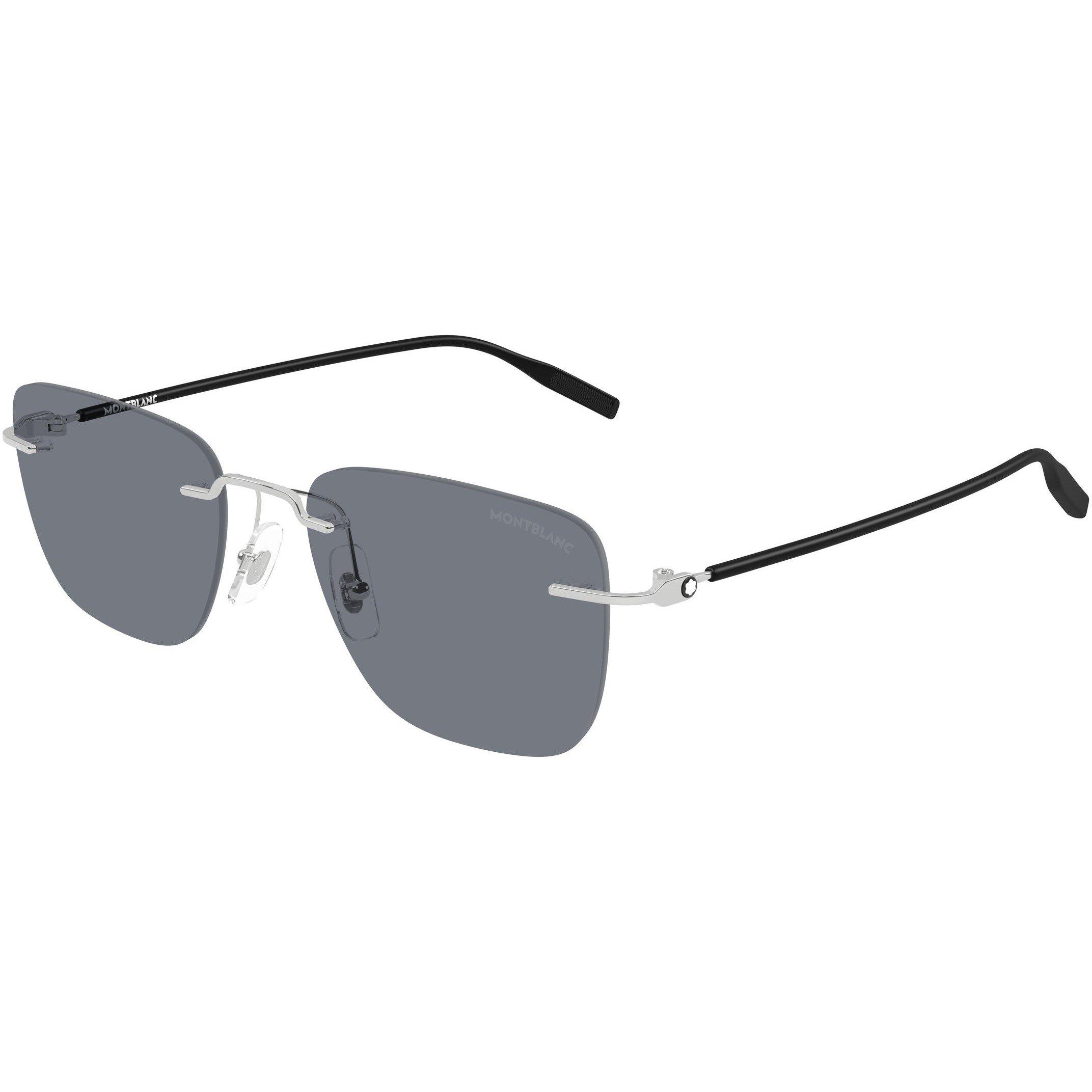 Montblanc Men's MB0470S Aviator Sunglasses - Silver/Grey