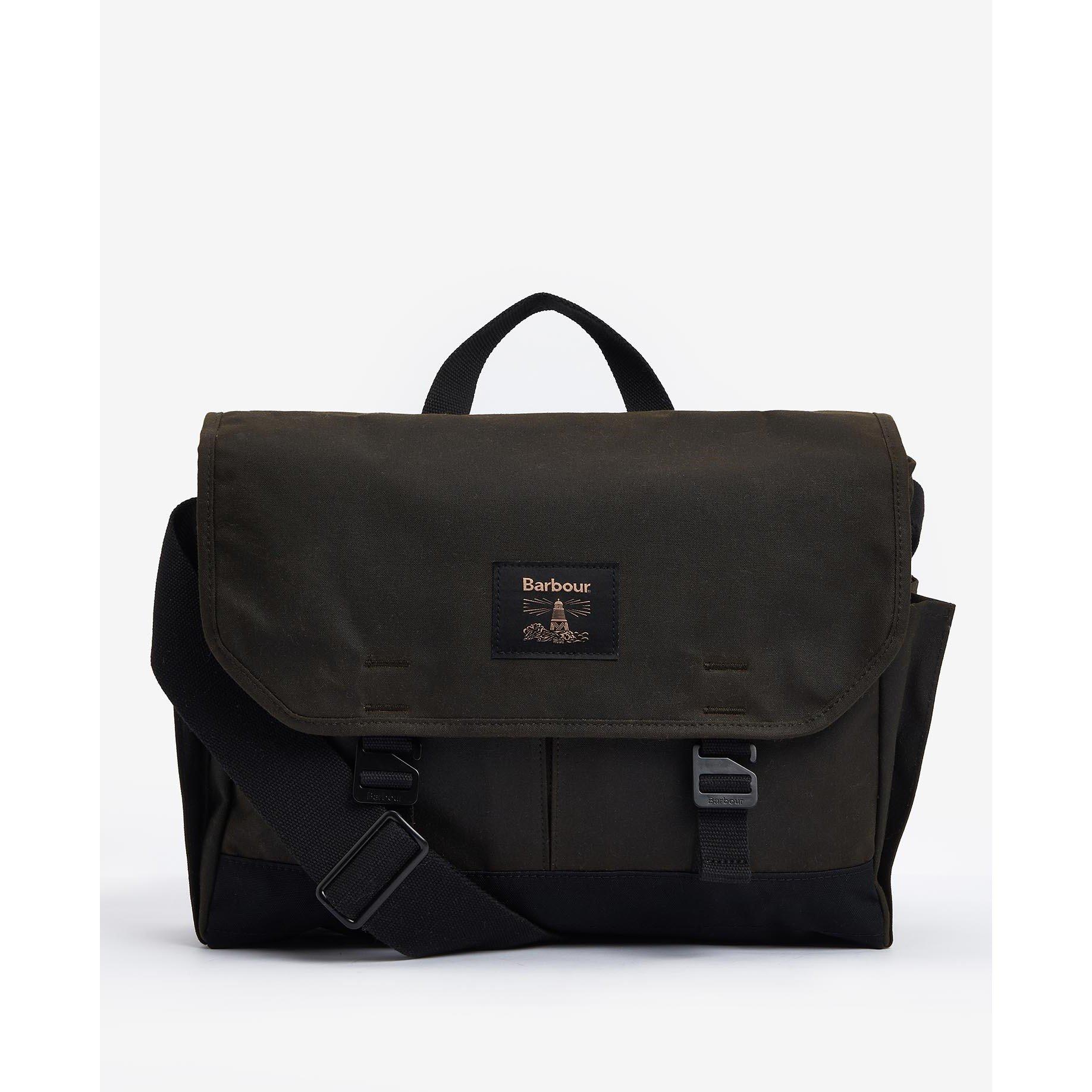 Olive - Barbour - Field Waxed Satchel - 1
