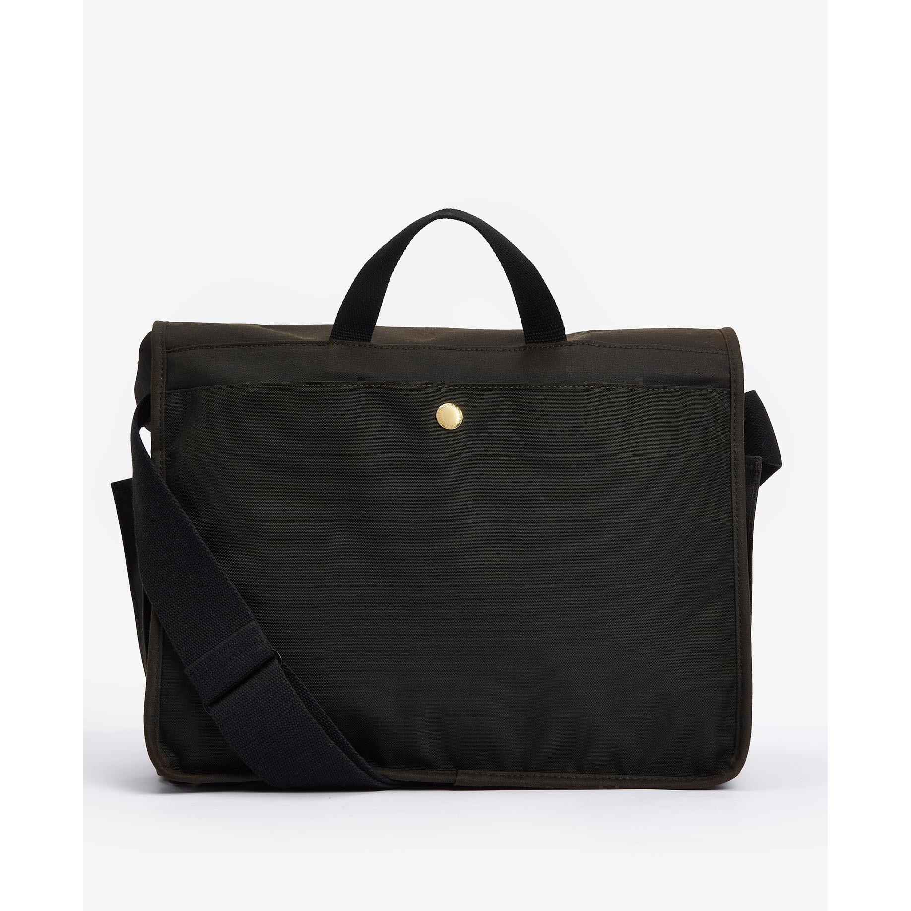 Olive - Barbour - Field Waxed Satchel - 2