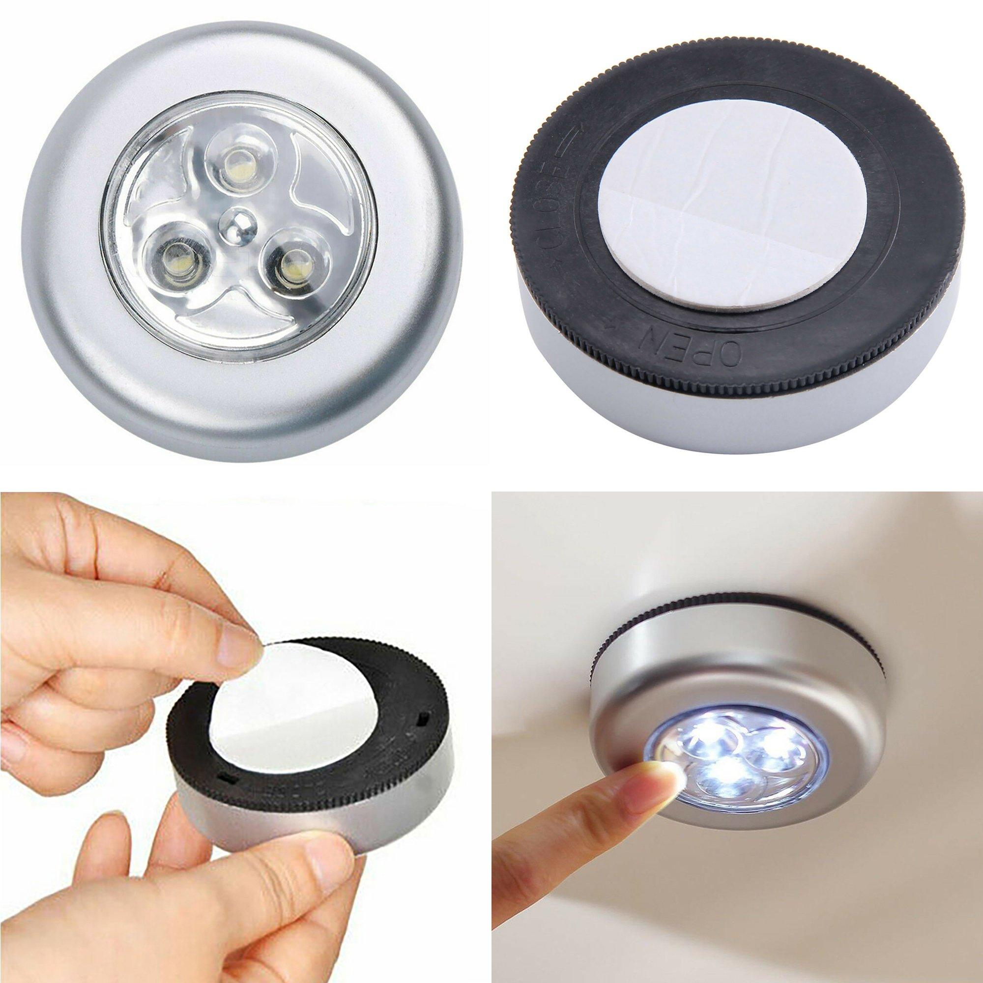 Silver - Dekton - Dekton 3 Pack LED Touch Lights - 4