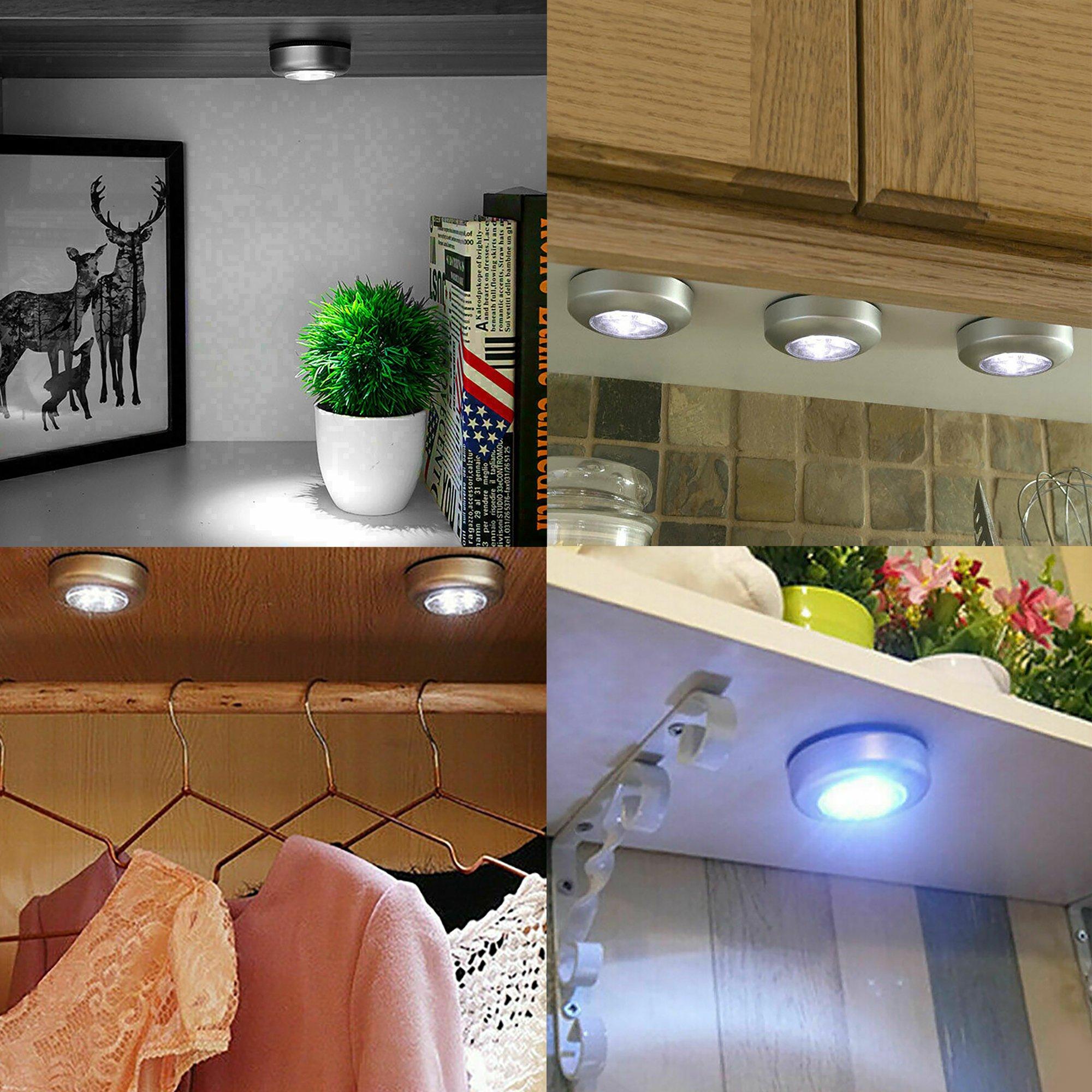 Silver - Dekton - Dekton 3 Pack LED Touch Lights - 8