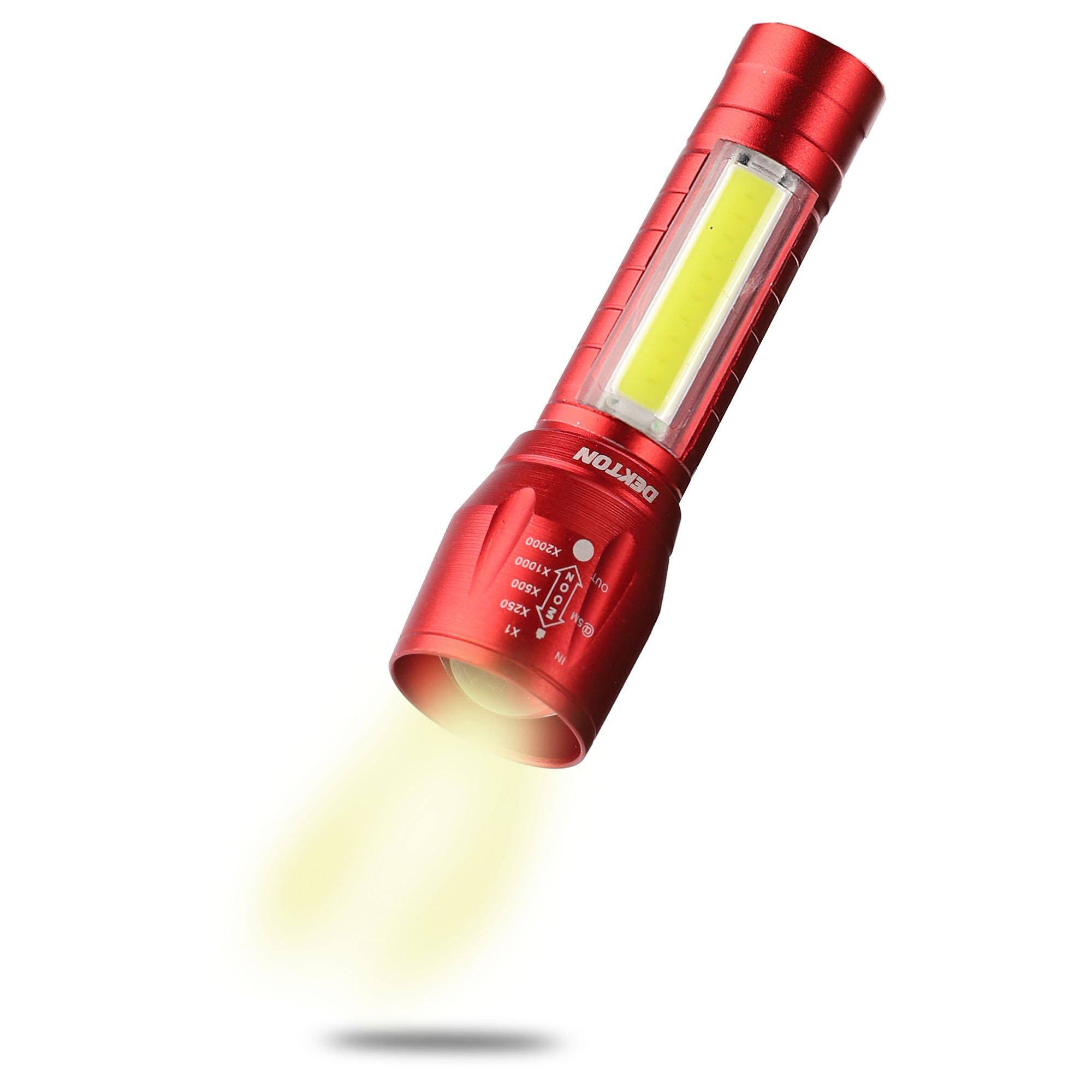 Red & Black - Dekton - Dekton Rechargeable LED Torch with carry case - 1