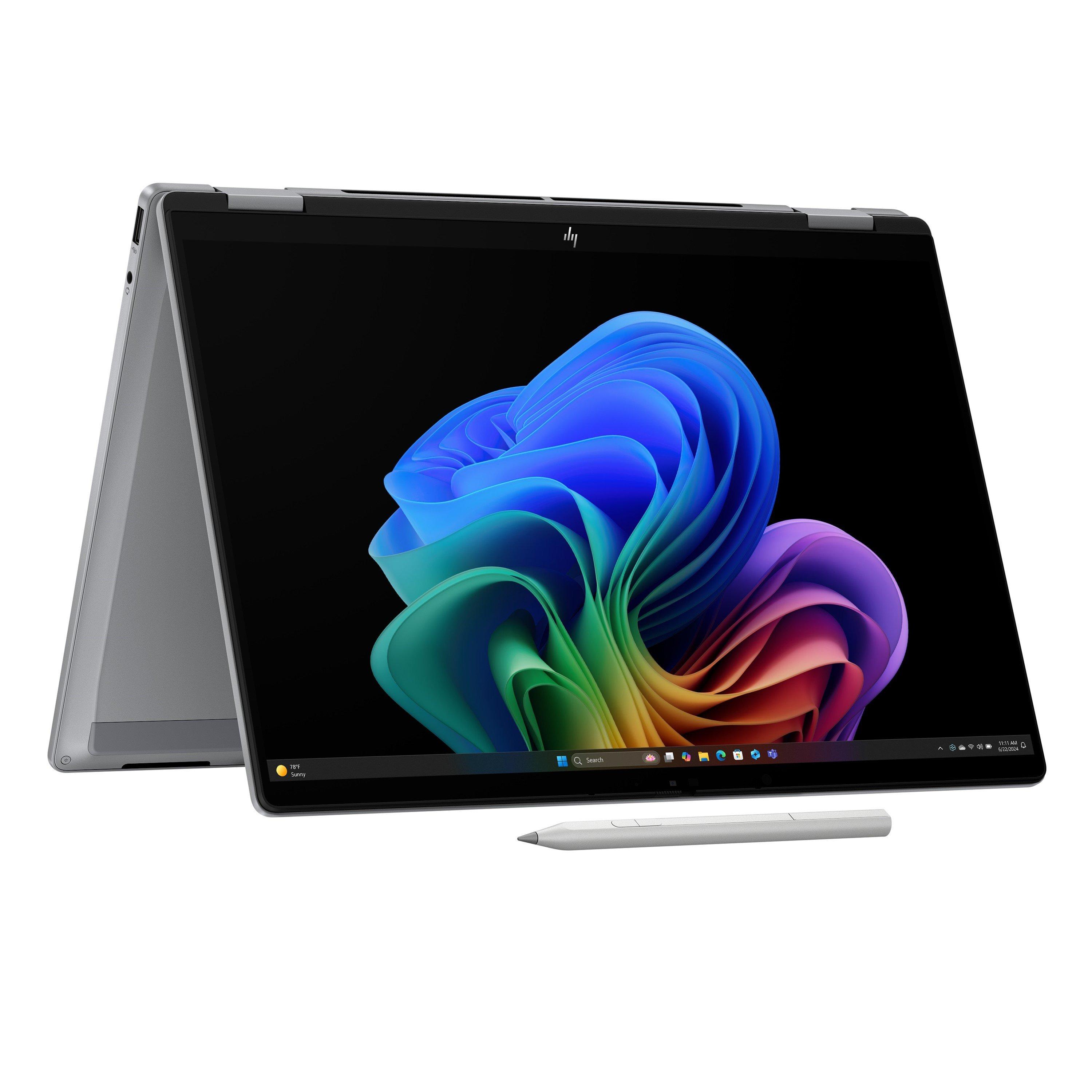 Silver - HP - HP OmniBook X Flip 14 Inch 2 in 1 Laptop - AMD Ryzen AI 7 350 16GB 1TB SSD - 1