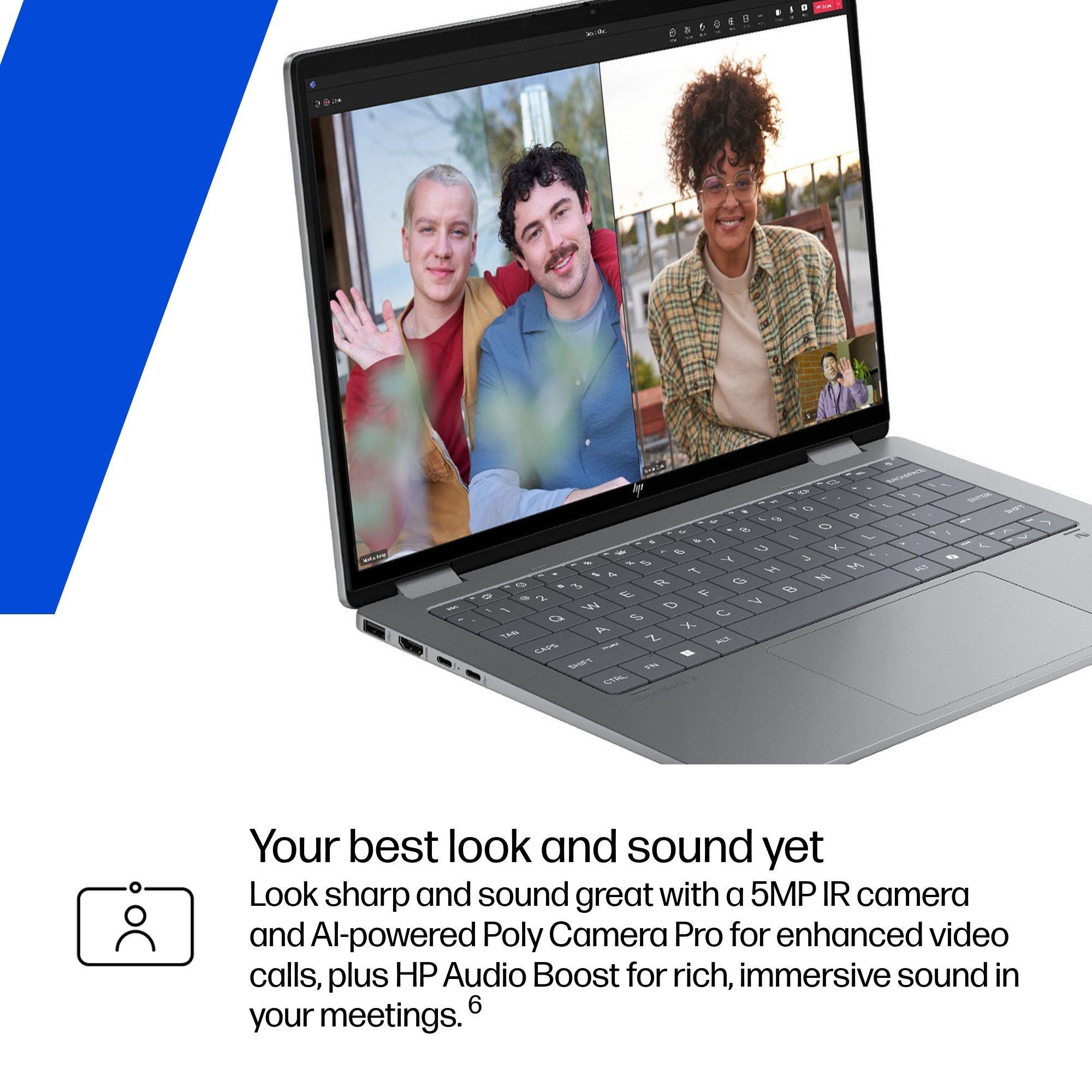 Argento - HP - HP OmniBook X Flip 14 Inch 2 in 1 Laptop - AMD Ryzen AI 7 350 16GB 1TB SSD - 12