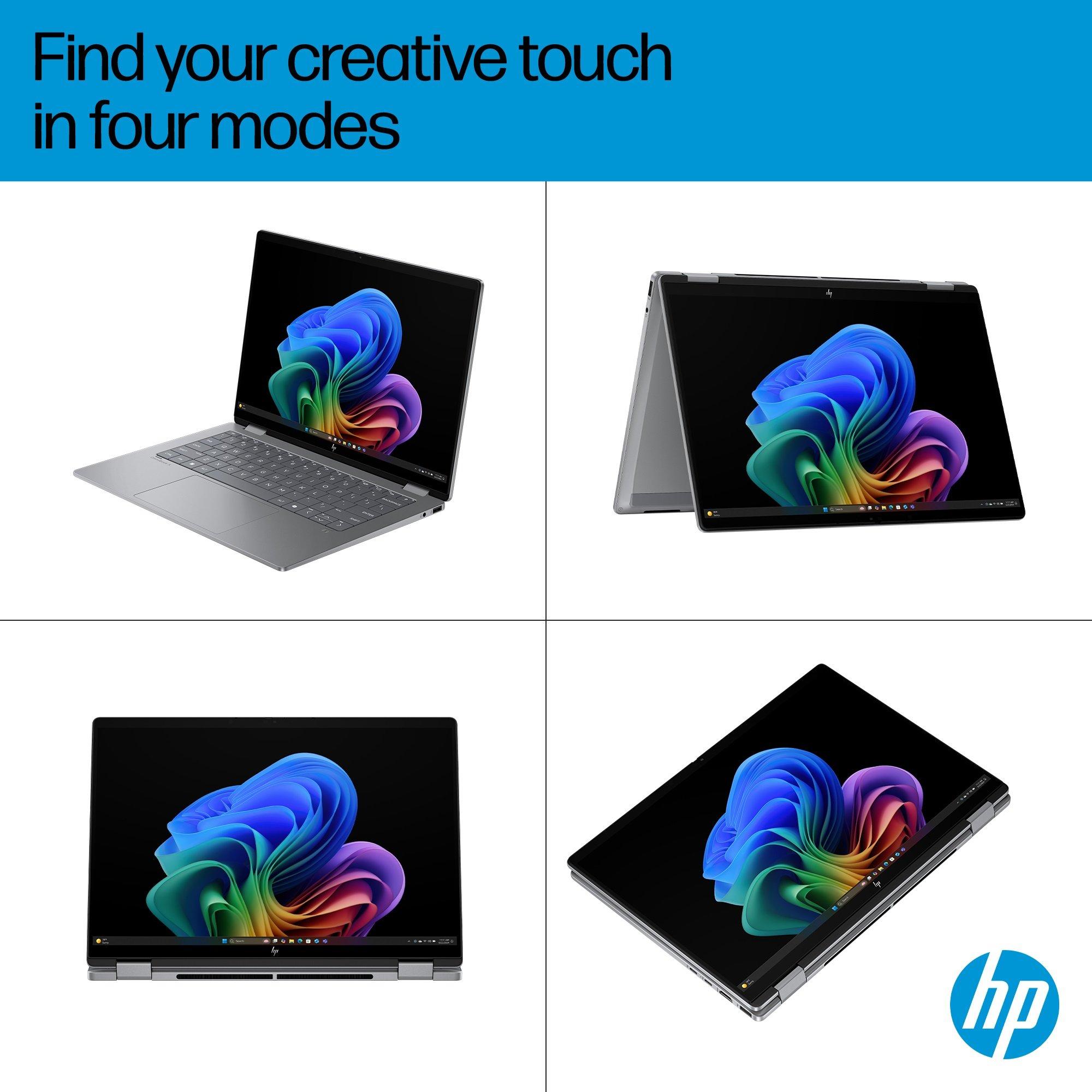 Argento - HP - HP OmniBook X Flip 14 Inch 2 in 1 Laptop - AMD Ryzen AI 7 350 16GB 1TB SSD - 8