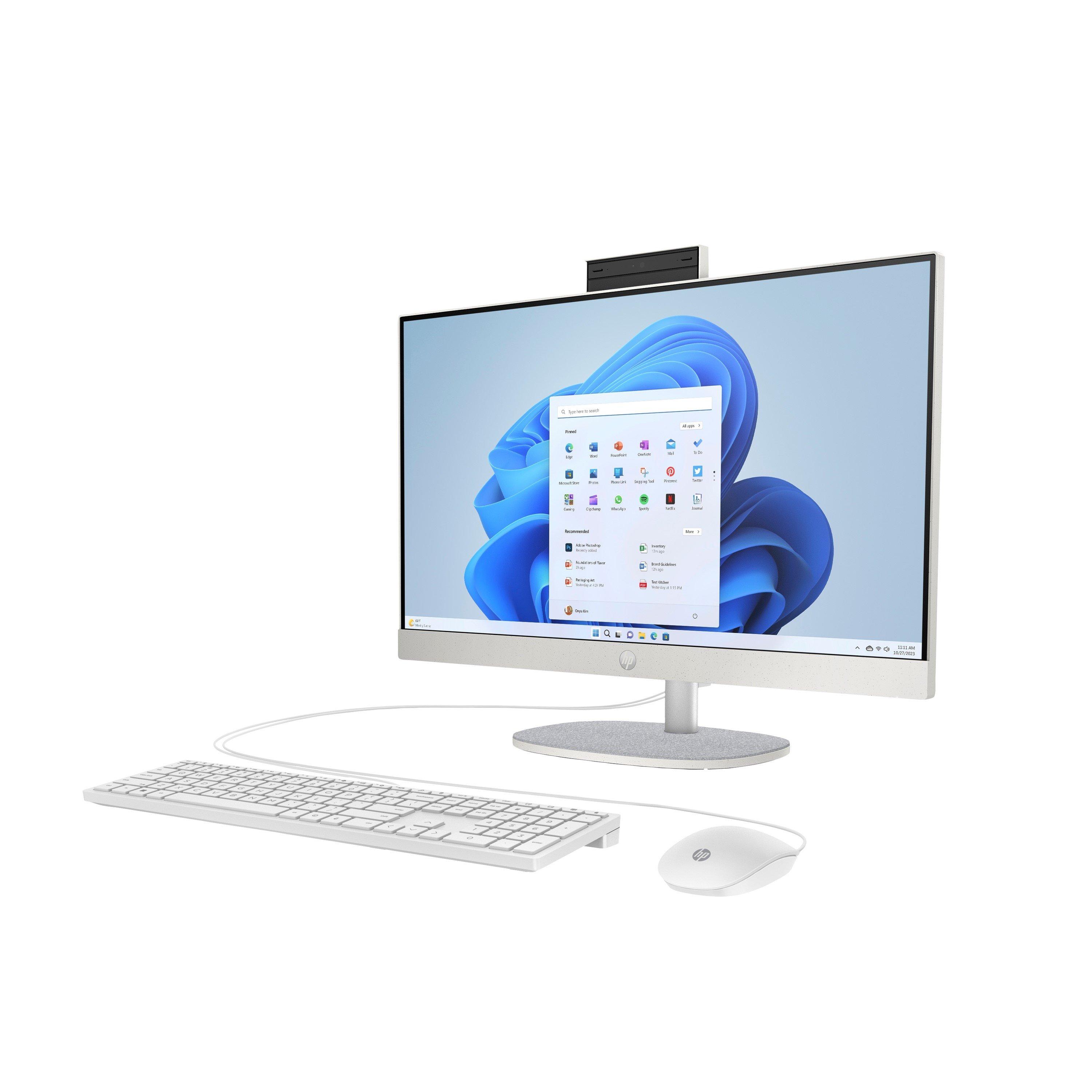 Bianco - HP - HP 24-CR0063NA 24 Inch All in One Desktop PC - Intel Core i3-N300 8GB 256GB SSD - 3