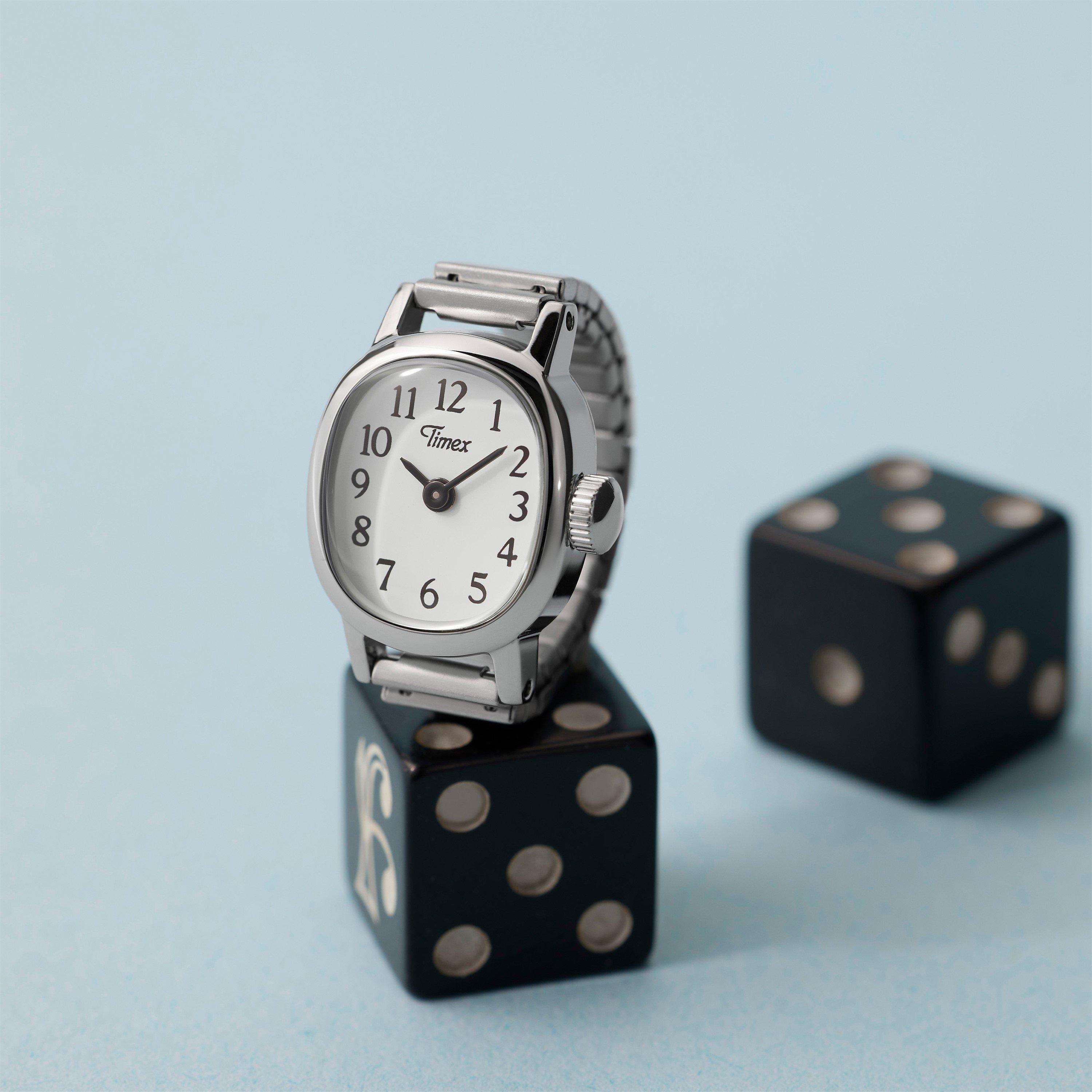 White/Silver - Timex - Cavatina Ring Quartz Analogue Watch - 3