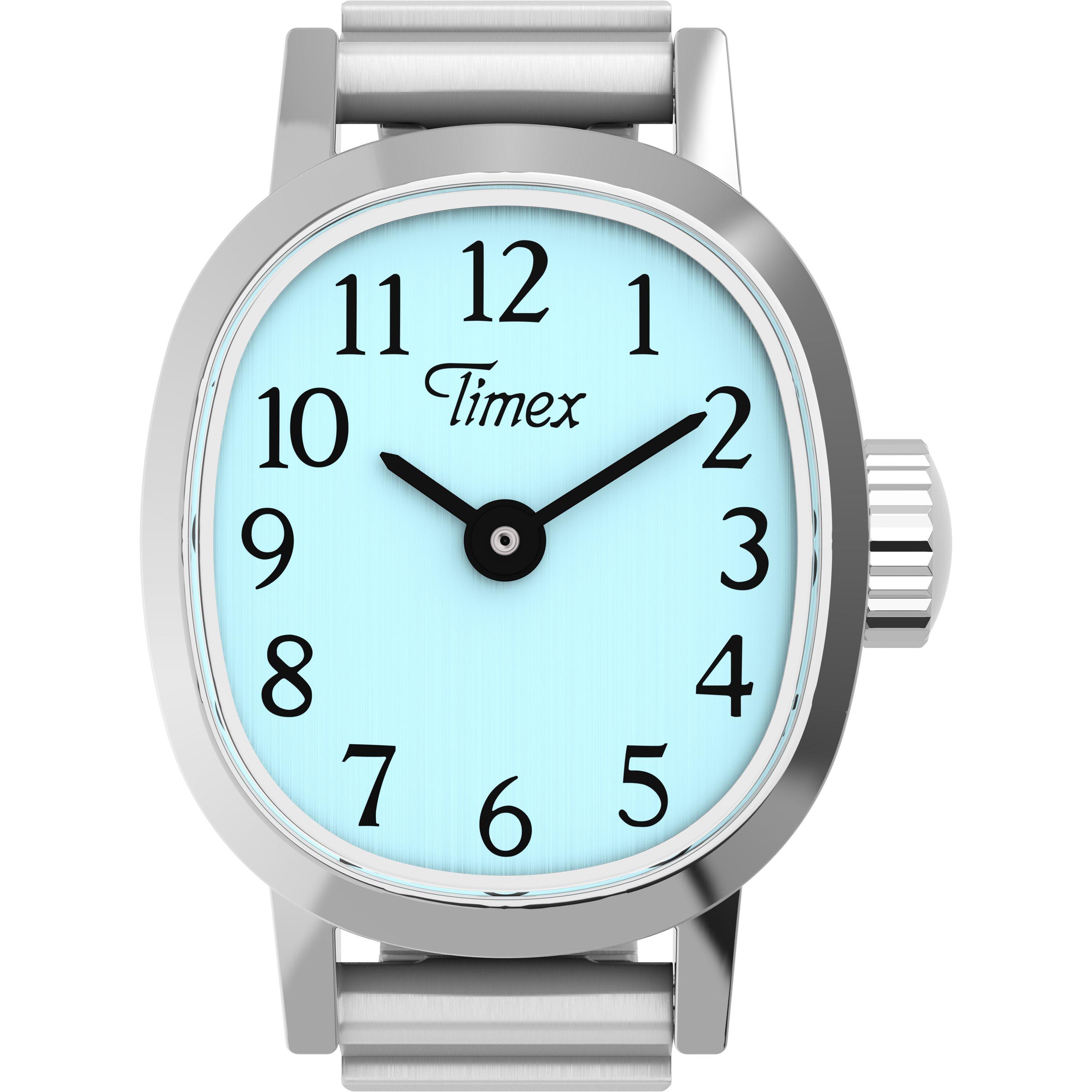 Silver/Blue - Timex - Cavatina Ring Quartz Analogue Watch - 1