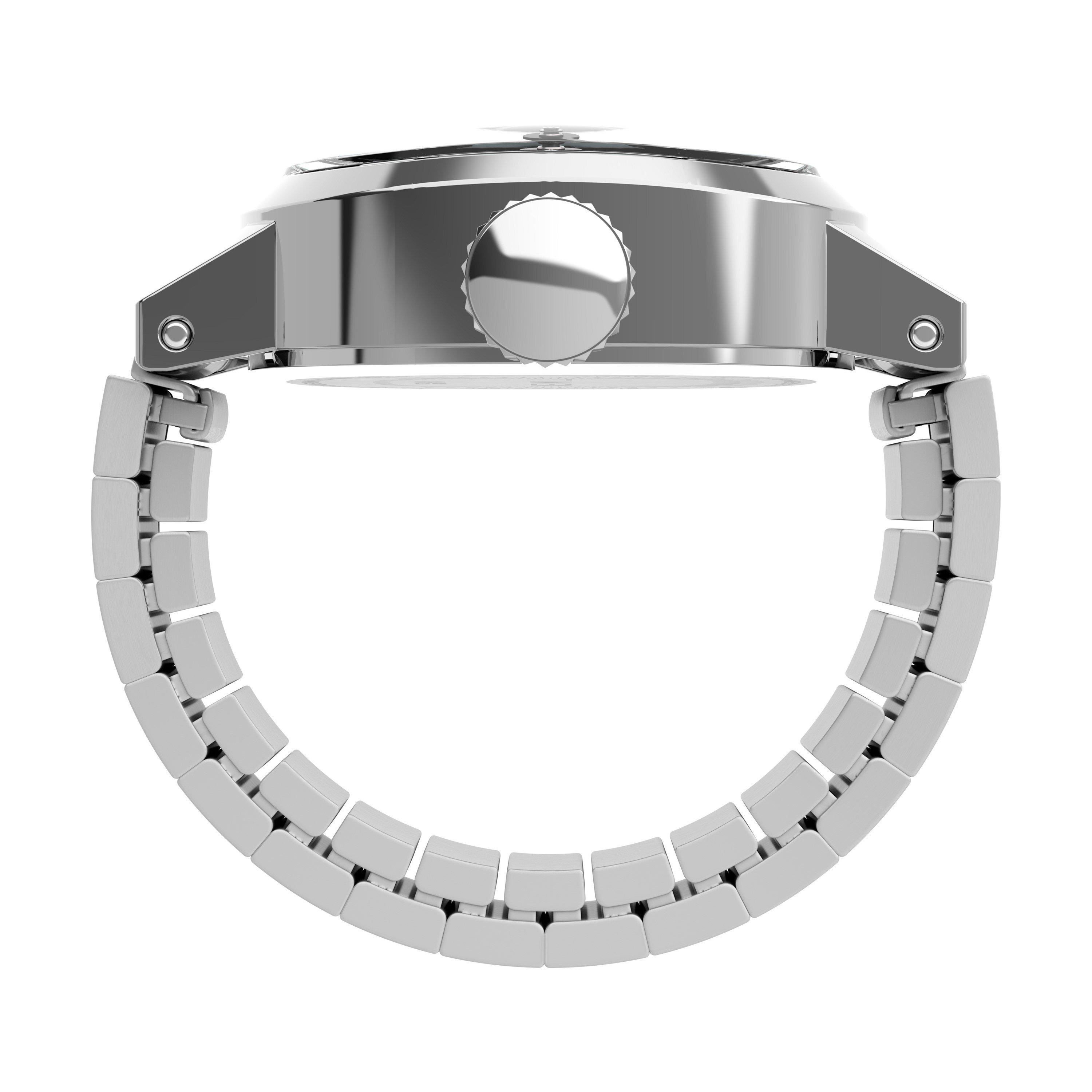 Silver/Blue - Timex - Cavatina Ring Quartz Analogue Watch - 2