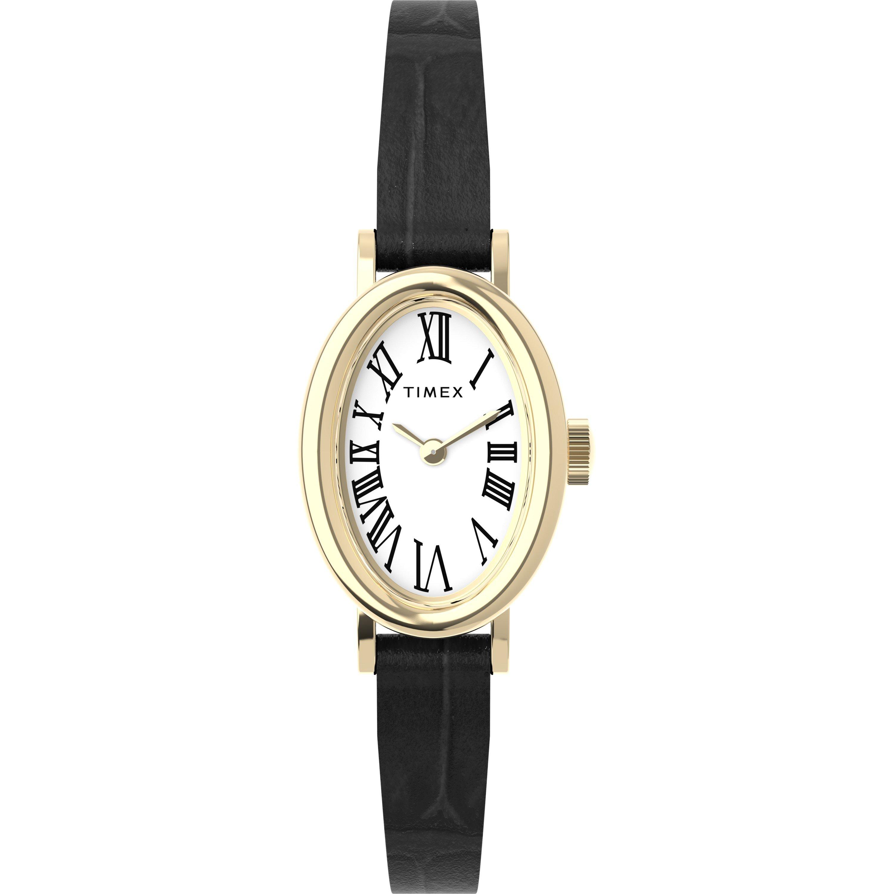 Timex Cavatina Oval Trend Watch - White/Gold-Tone - Size 19 mm