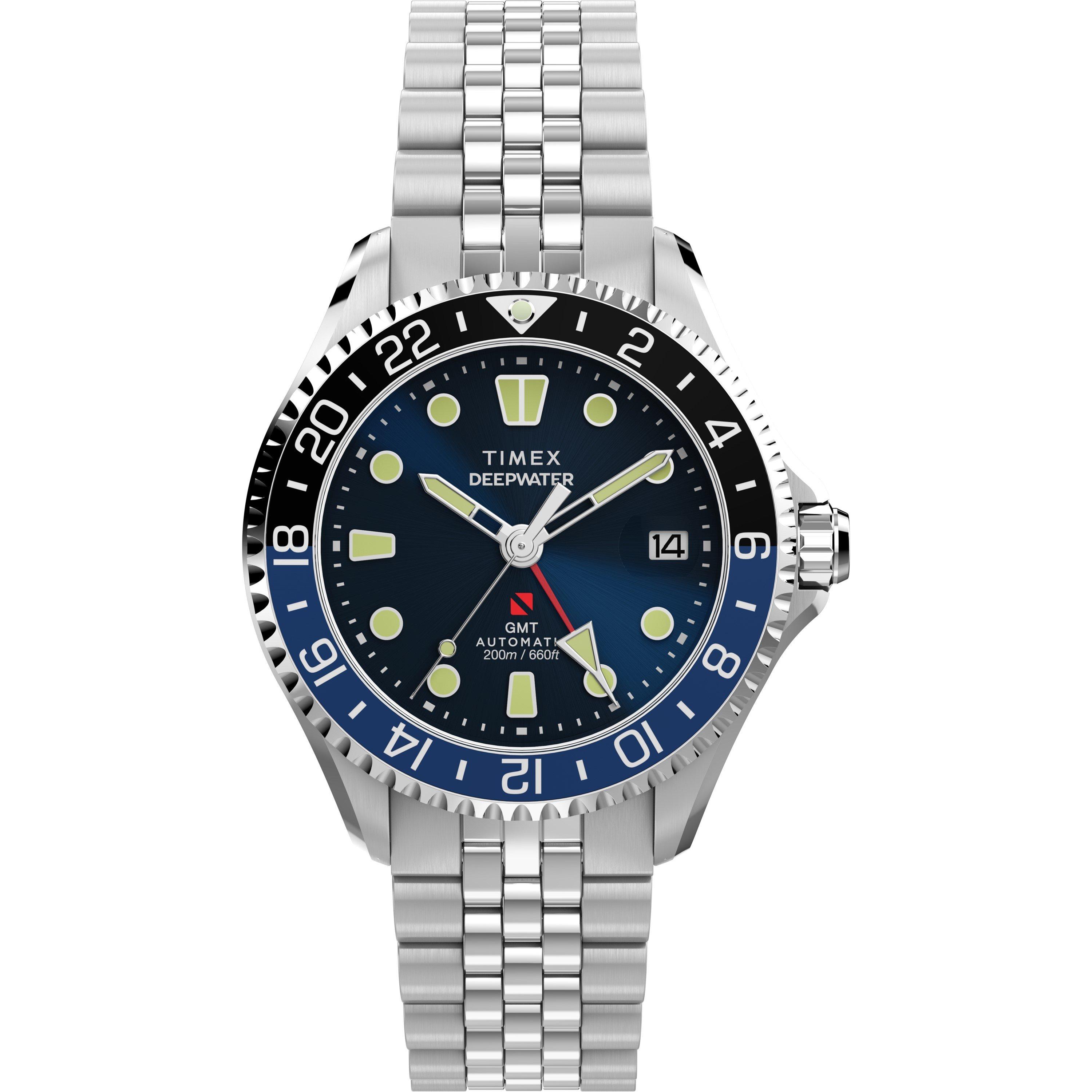 Timex Men's Meridian Quartz Analogue Watch - Silver/Blue - 42 mm