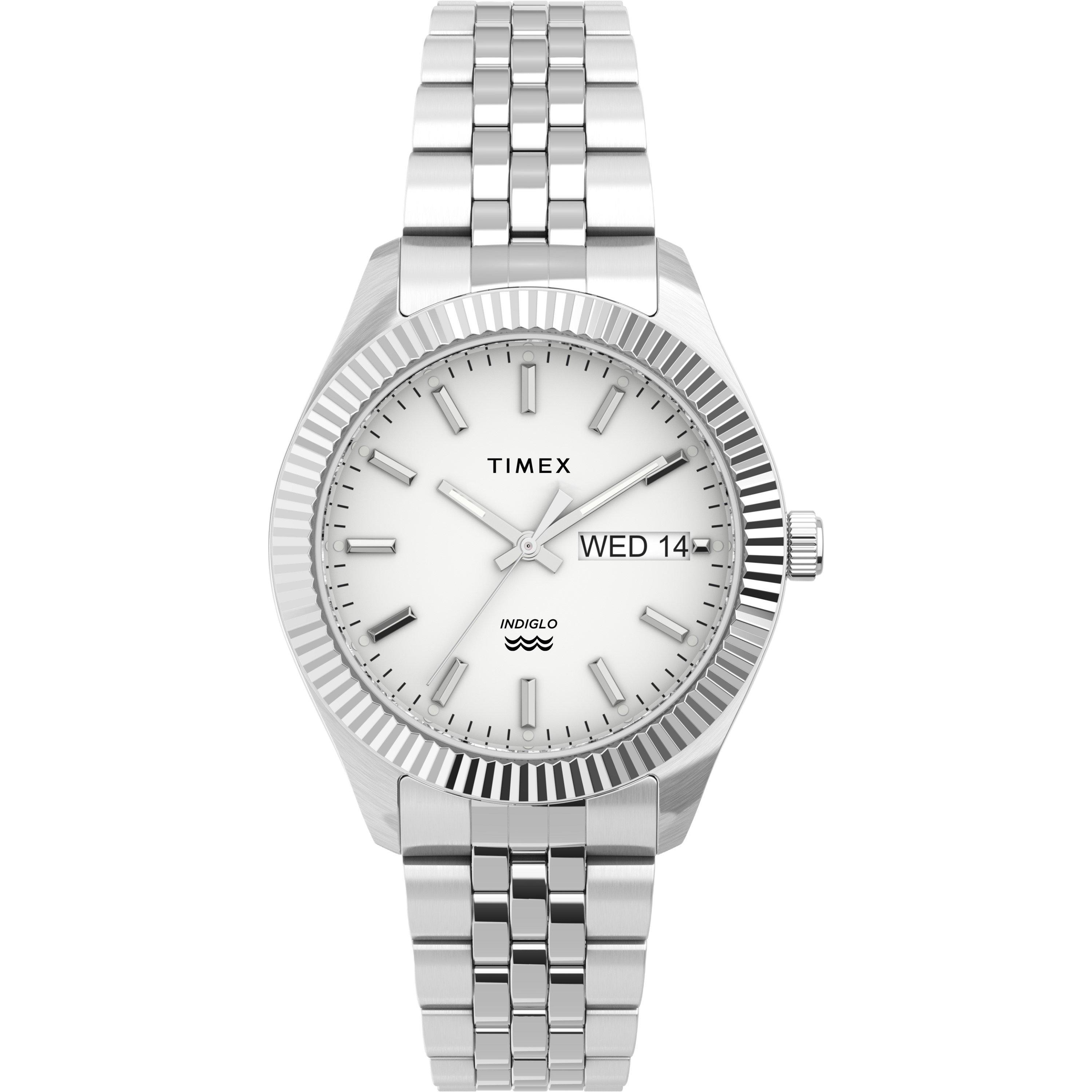 Timex  Legacy Quartz Analogue Watch - White/Steel - 36 mm
