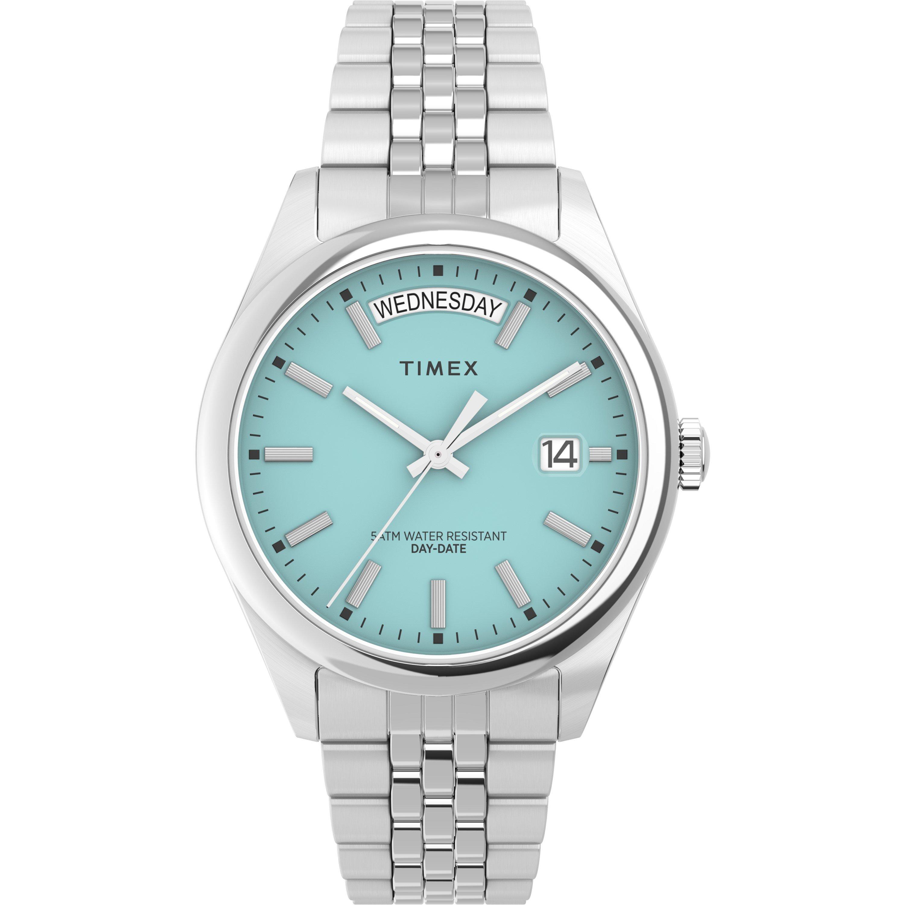 Timex  Legacy Quartz Analogue Watch - Silver/Blue - 36 mm
