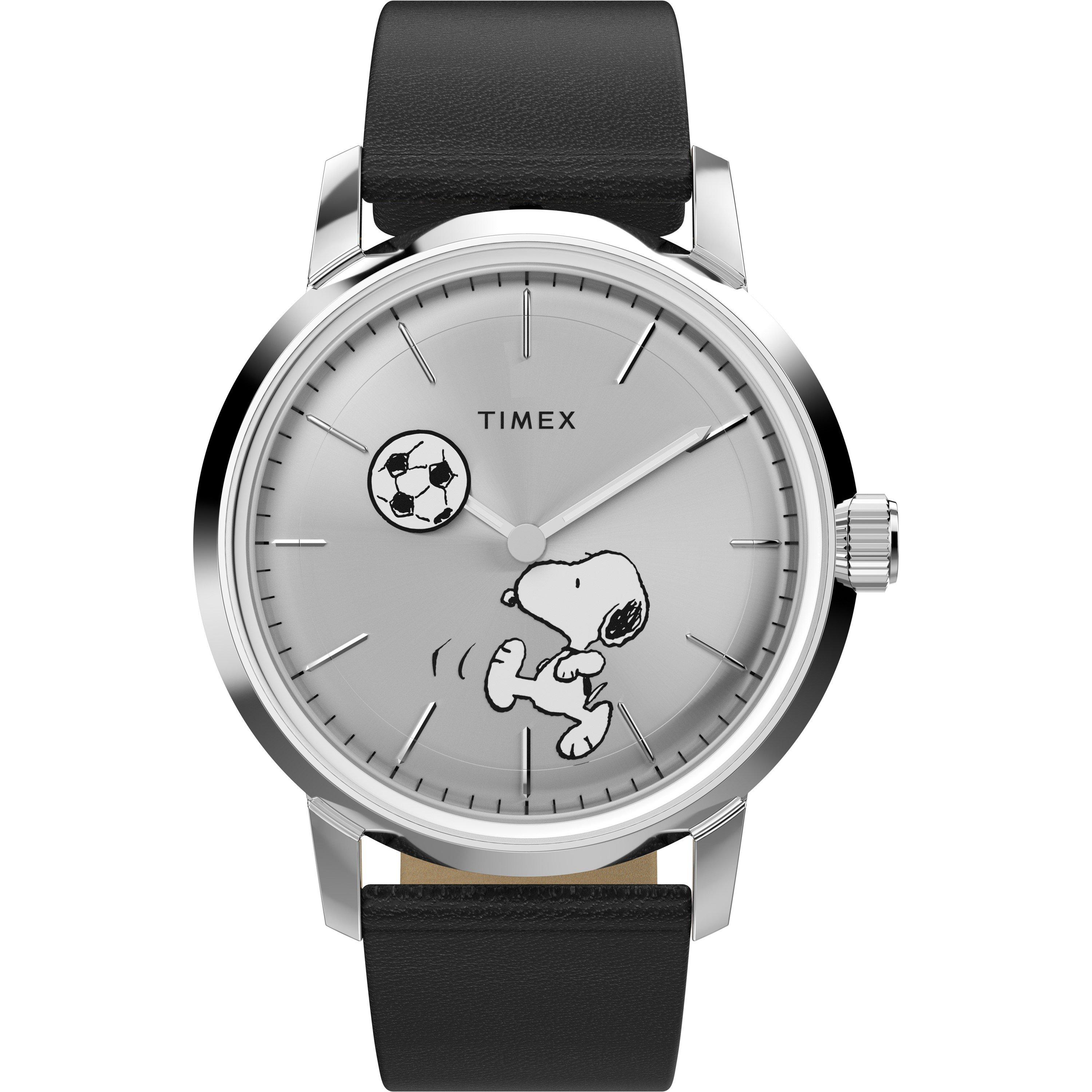 Timex  Peanuts Quartz Analogue Watch - Silver/Black - 40 mm