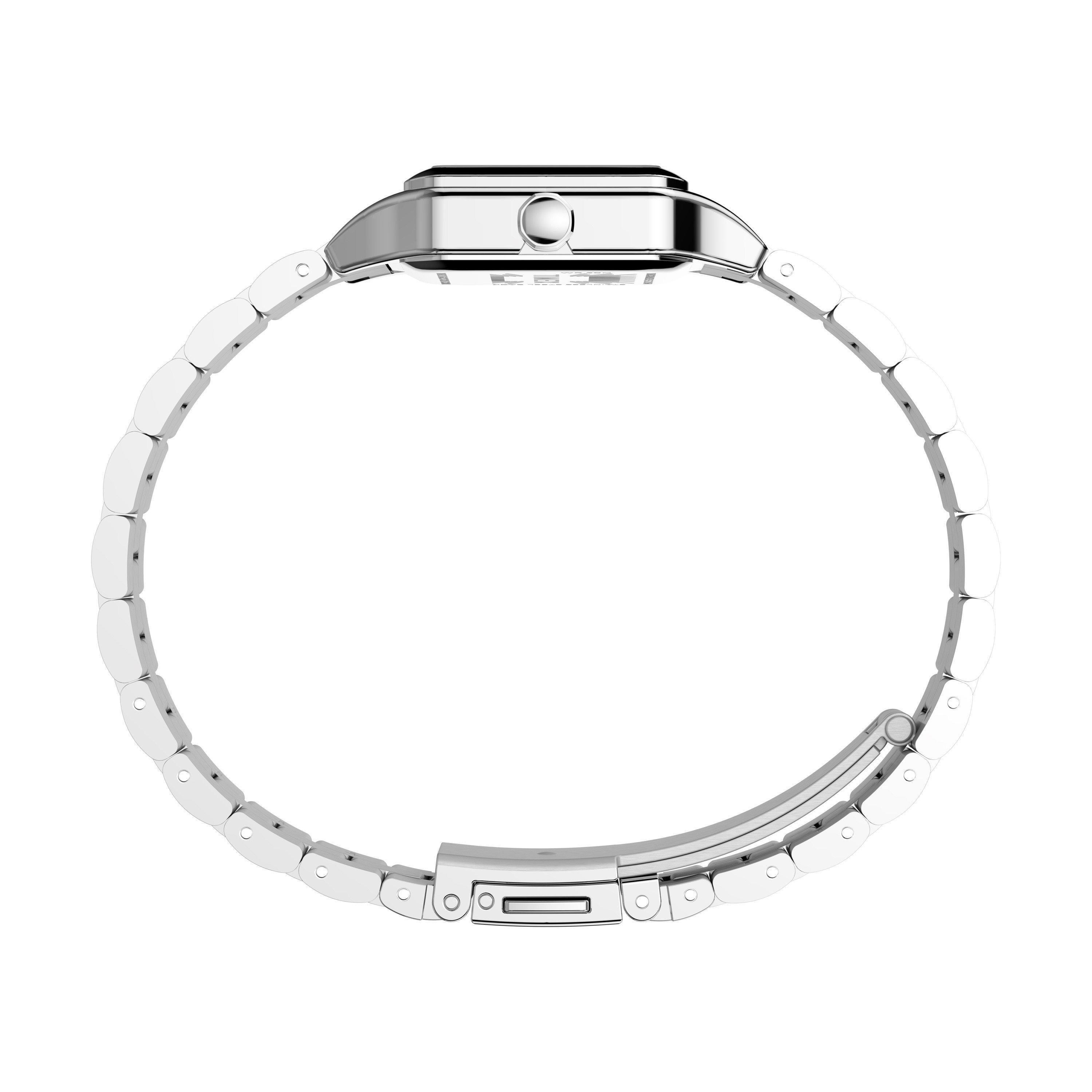 White/Silver - Timex - Square Analogue Quartz Watch - 2