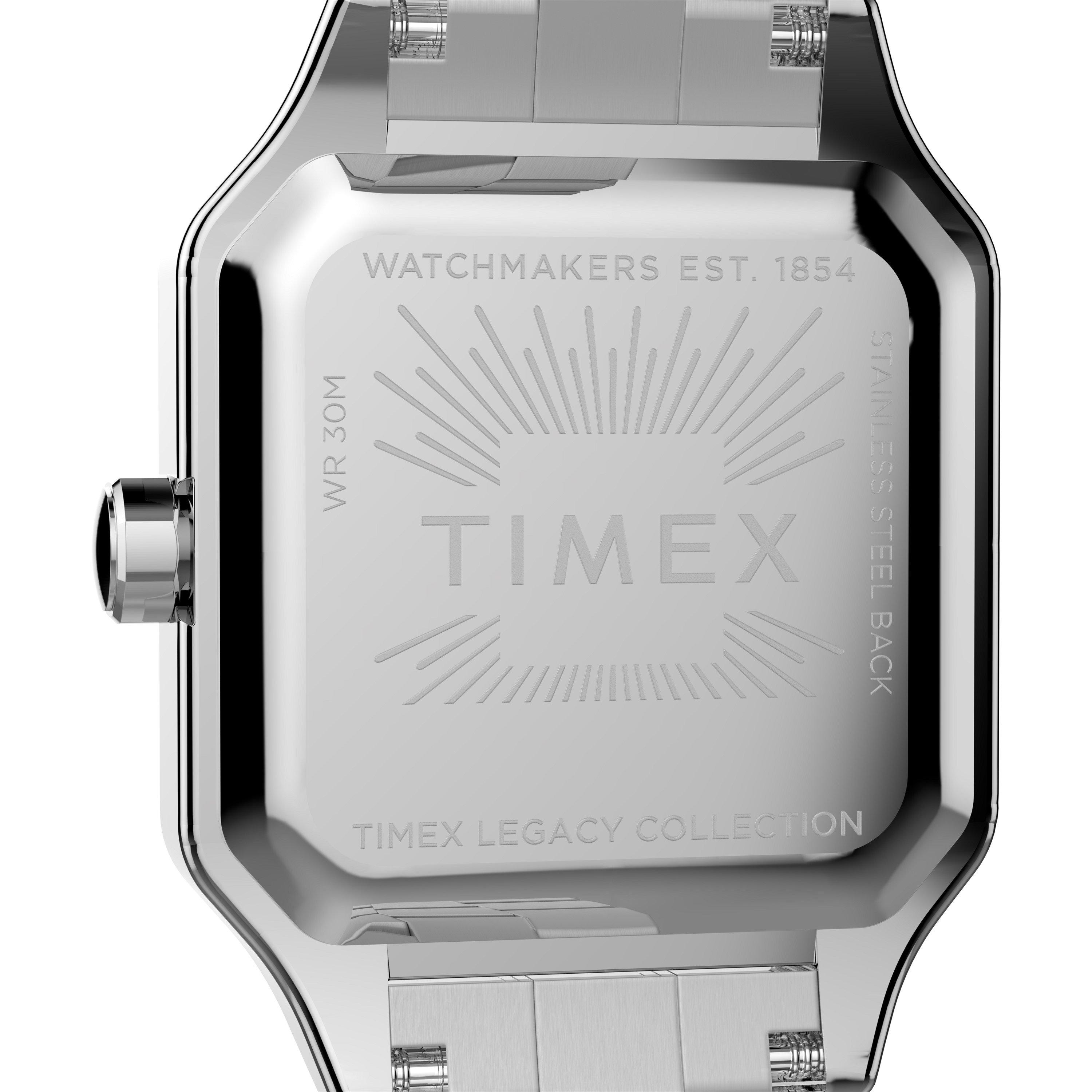 White/Silver - Timex - Square Analogue Quartz Watch - 5