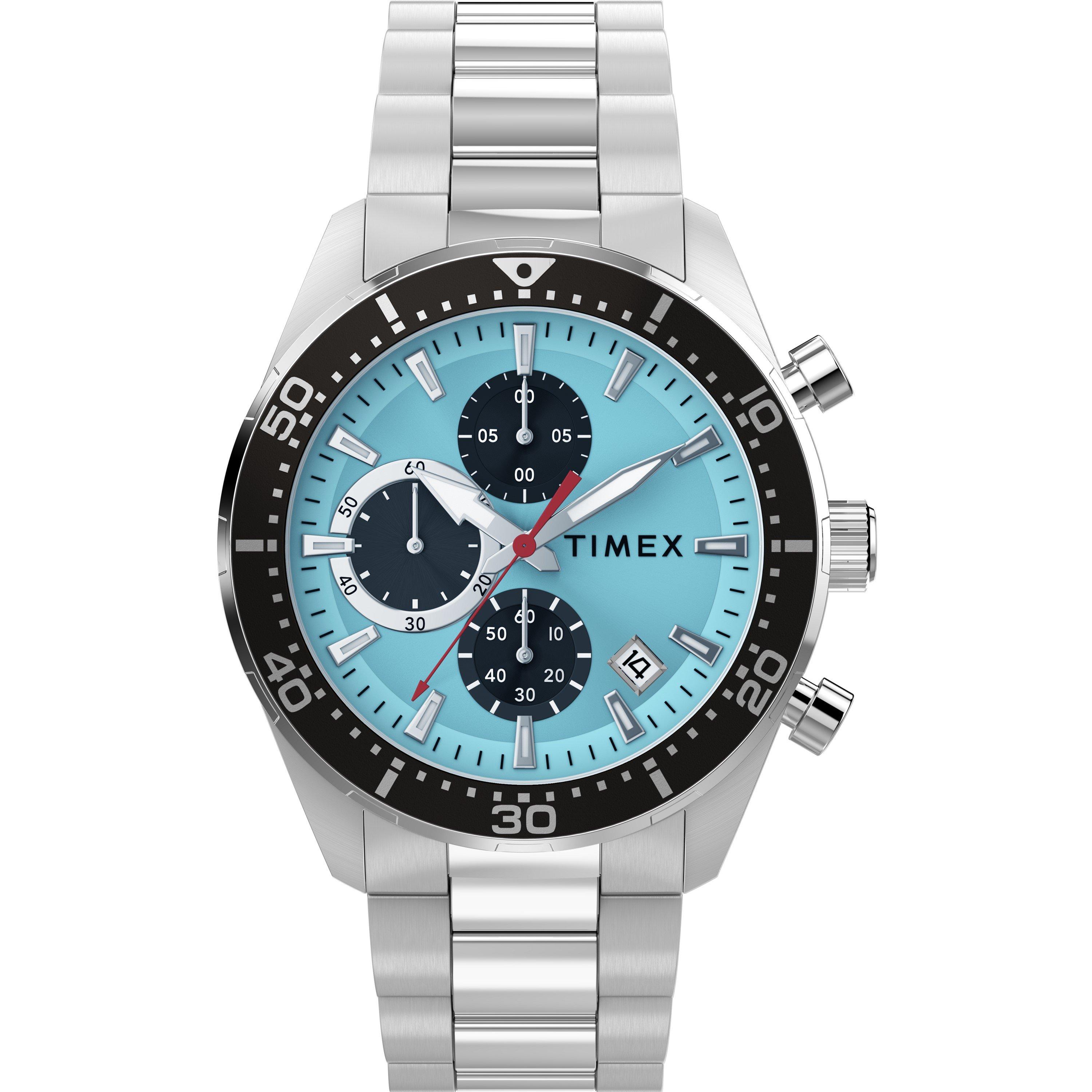 Silver/Blue - Timex - Men's Trend Chrono Analogue Quartz Watch - 1