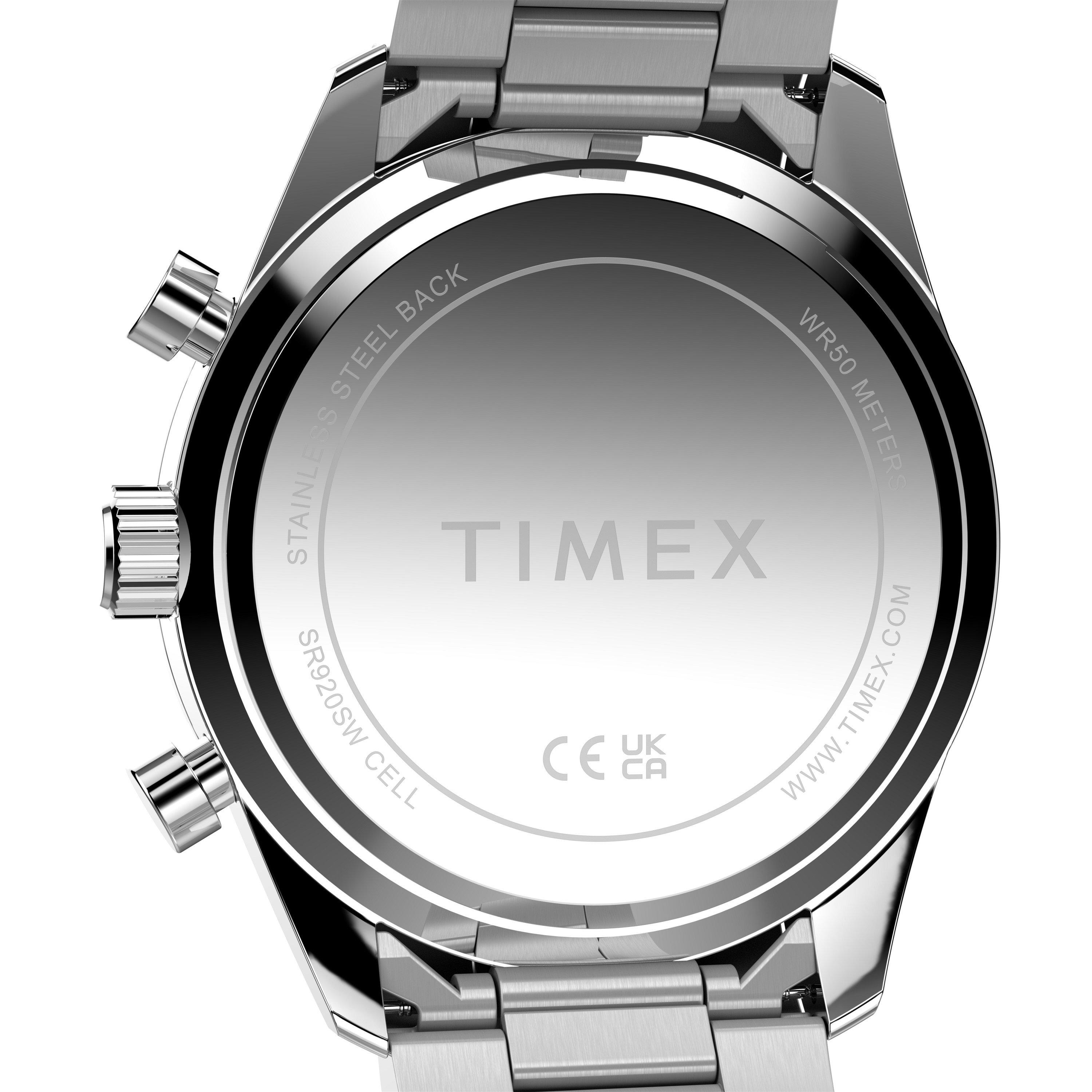 Silver/Blue - Timex - Men's Trend Chrono Analogue Quartz Watch - 4